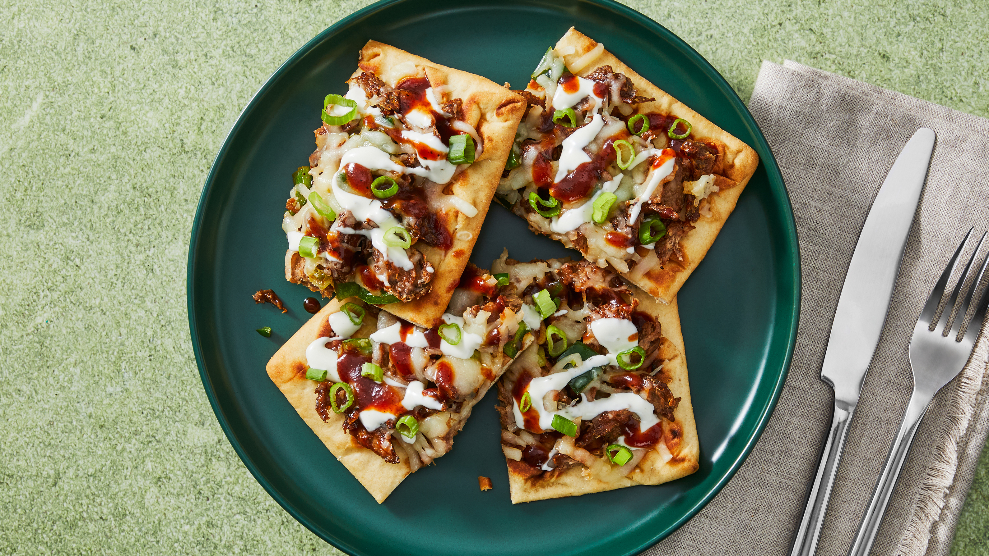 BBQ Pulled Mushroom Flatbreads
