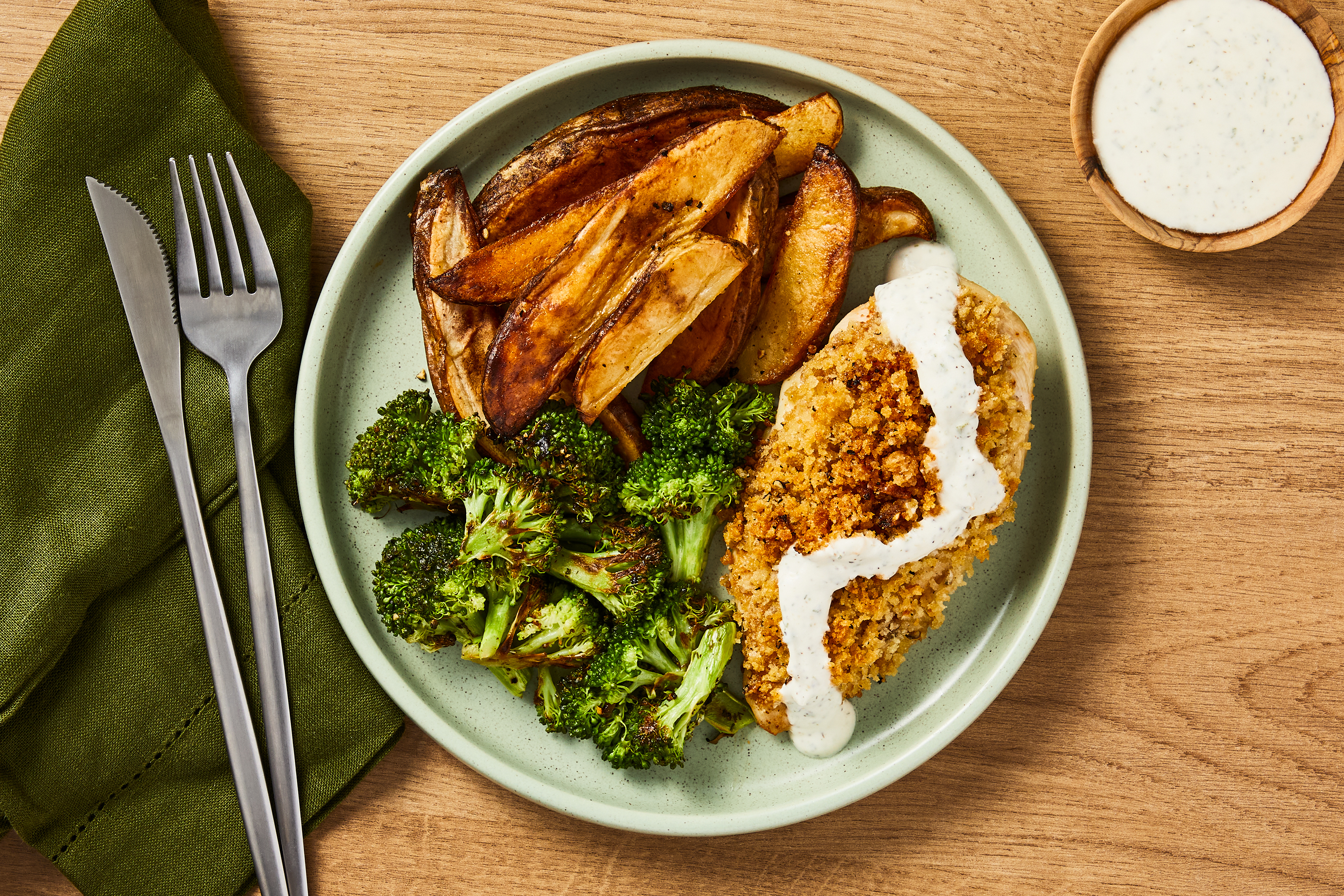 Sheet Pan Panko Chicken & Ranch Crema