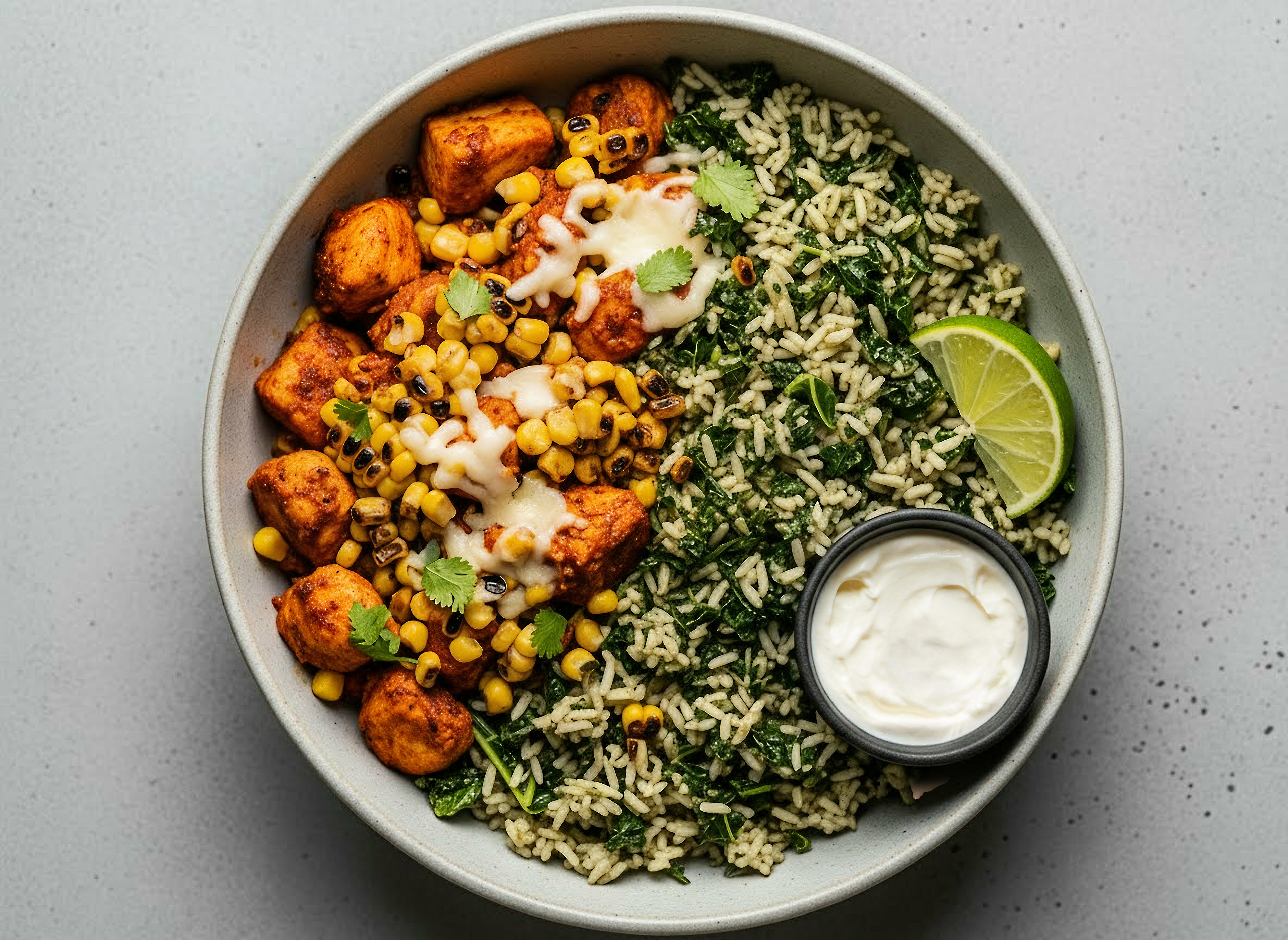 Cheesy Southwest Chicken & Chimichurri Kale Rice