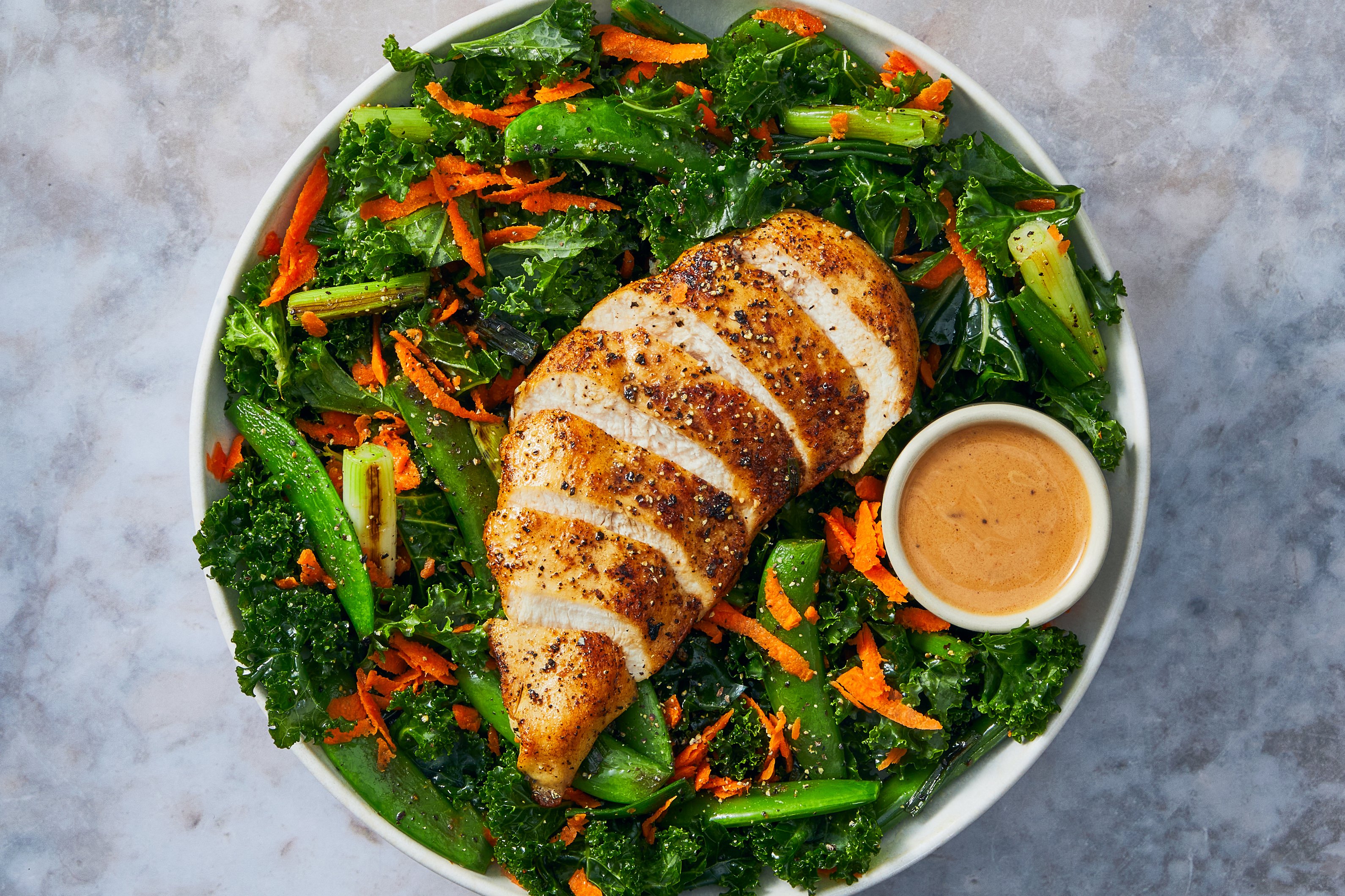 Sesame-Garlic Chicken & Kale Salad