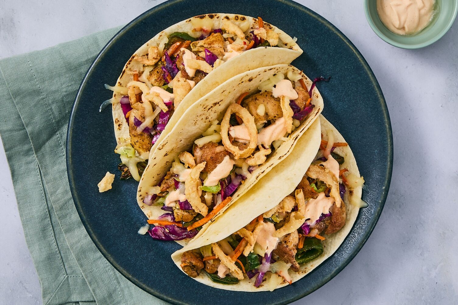 Citrus Garlic Chicken & Pepper Jack Tacos