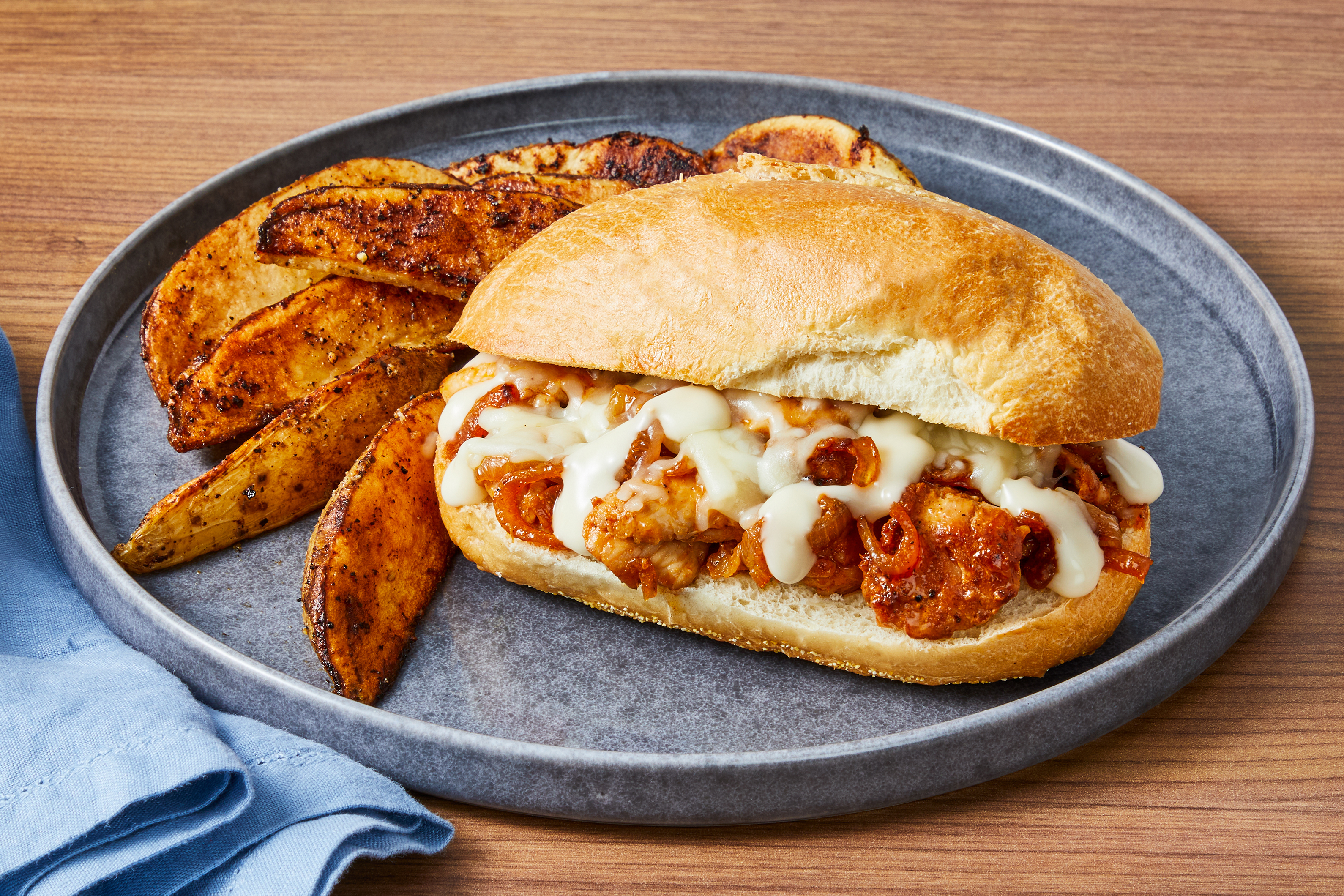 Cheesy Buffalo Chicken Cheesesteaks