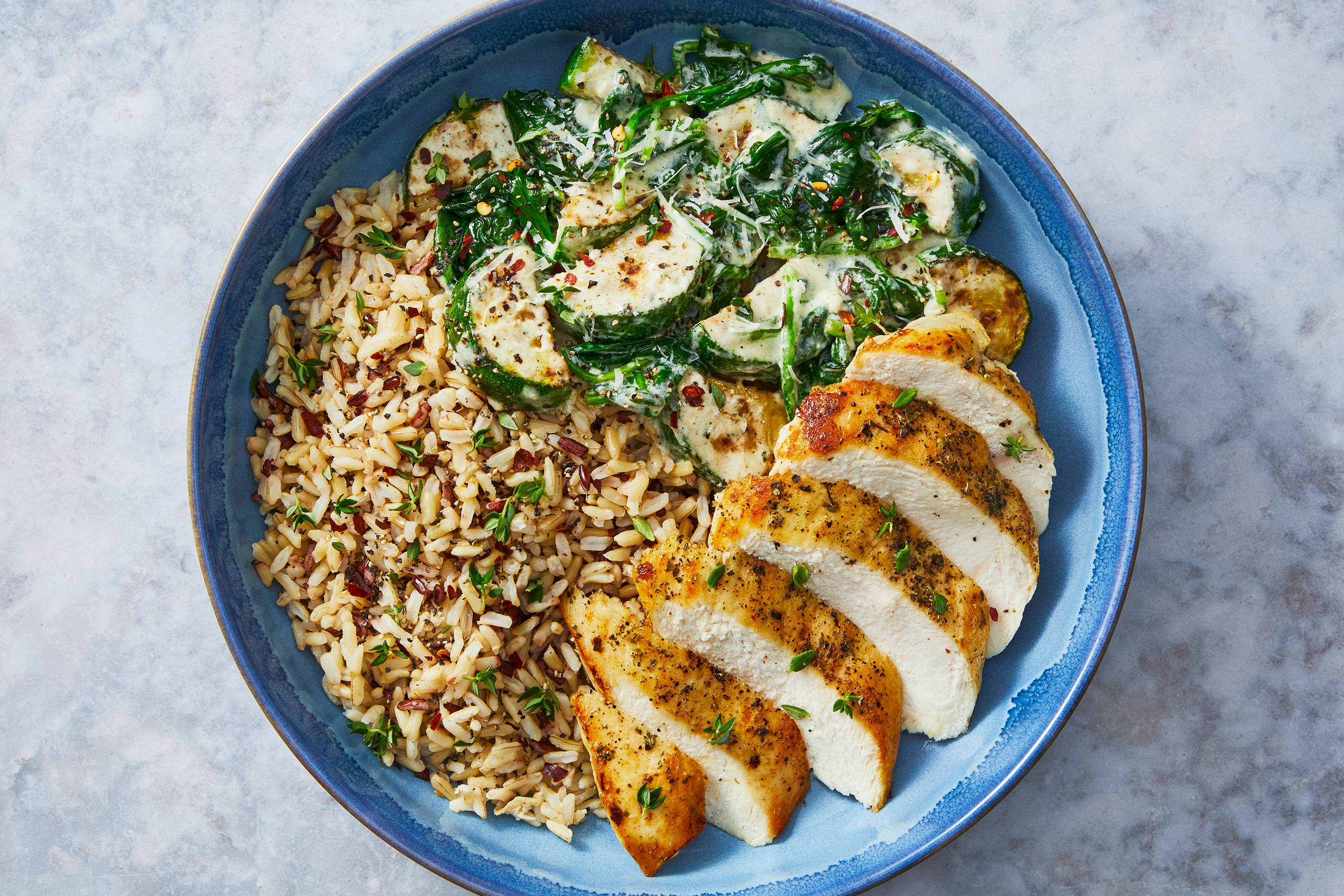Tofu with Creamy Spinach Parm Sauce