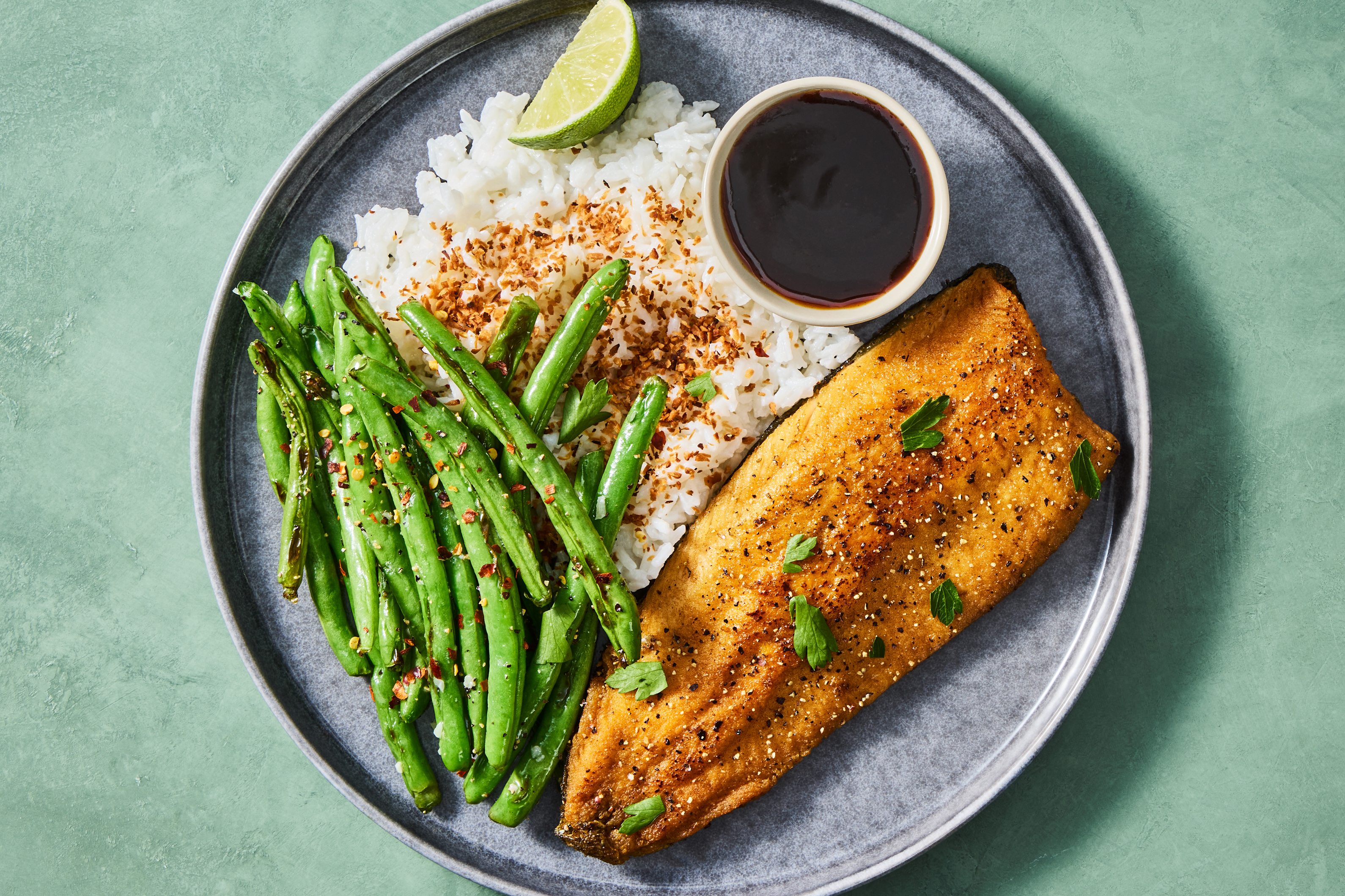 Sweet Soy Rainbow Trout & Coconut Rice