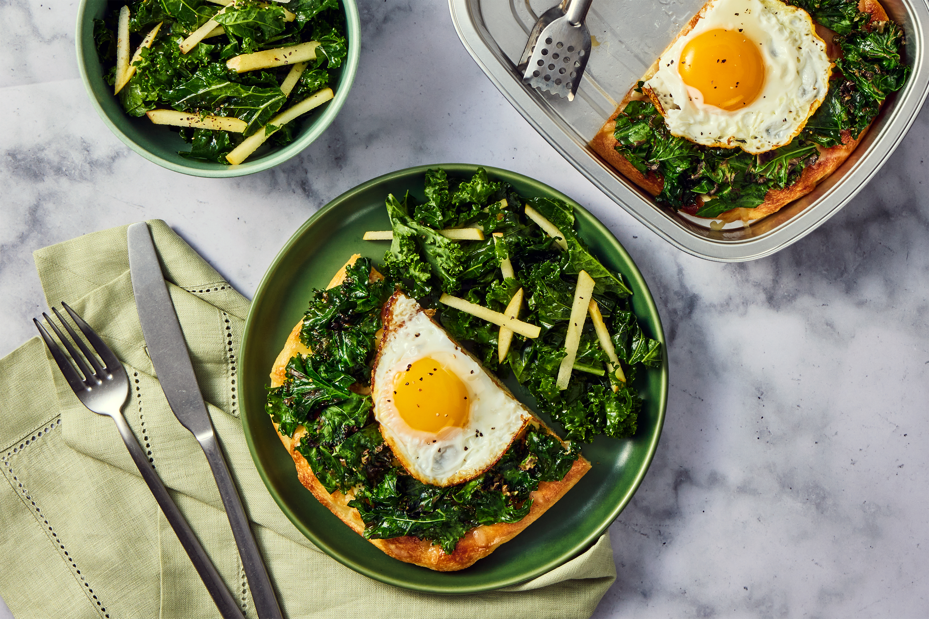 Prep & Bake Egg ’n’ Kale Focaccia Pizza