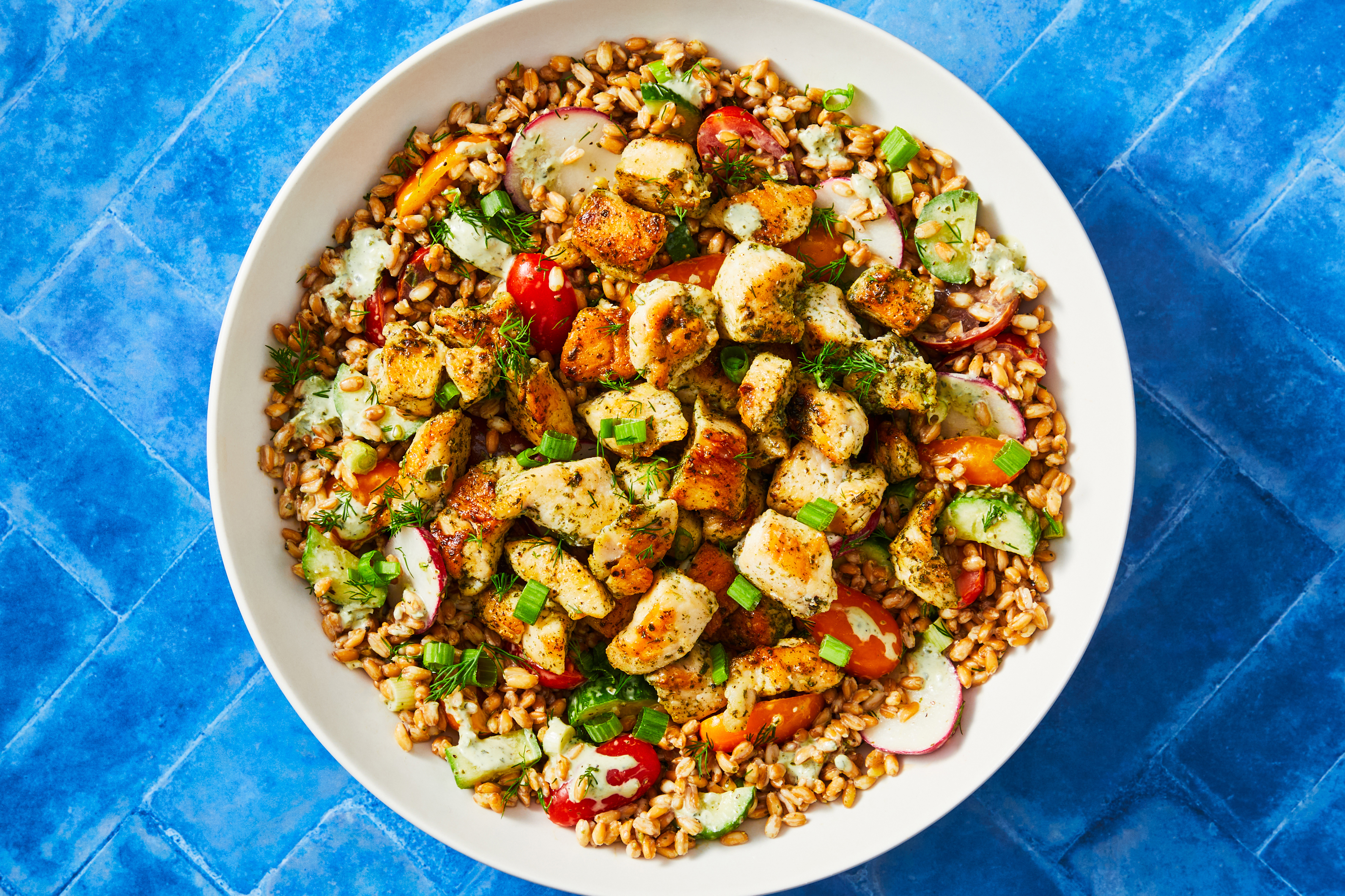 Green Goddess Chicken & Farro Bowls
