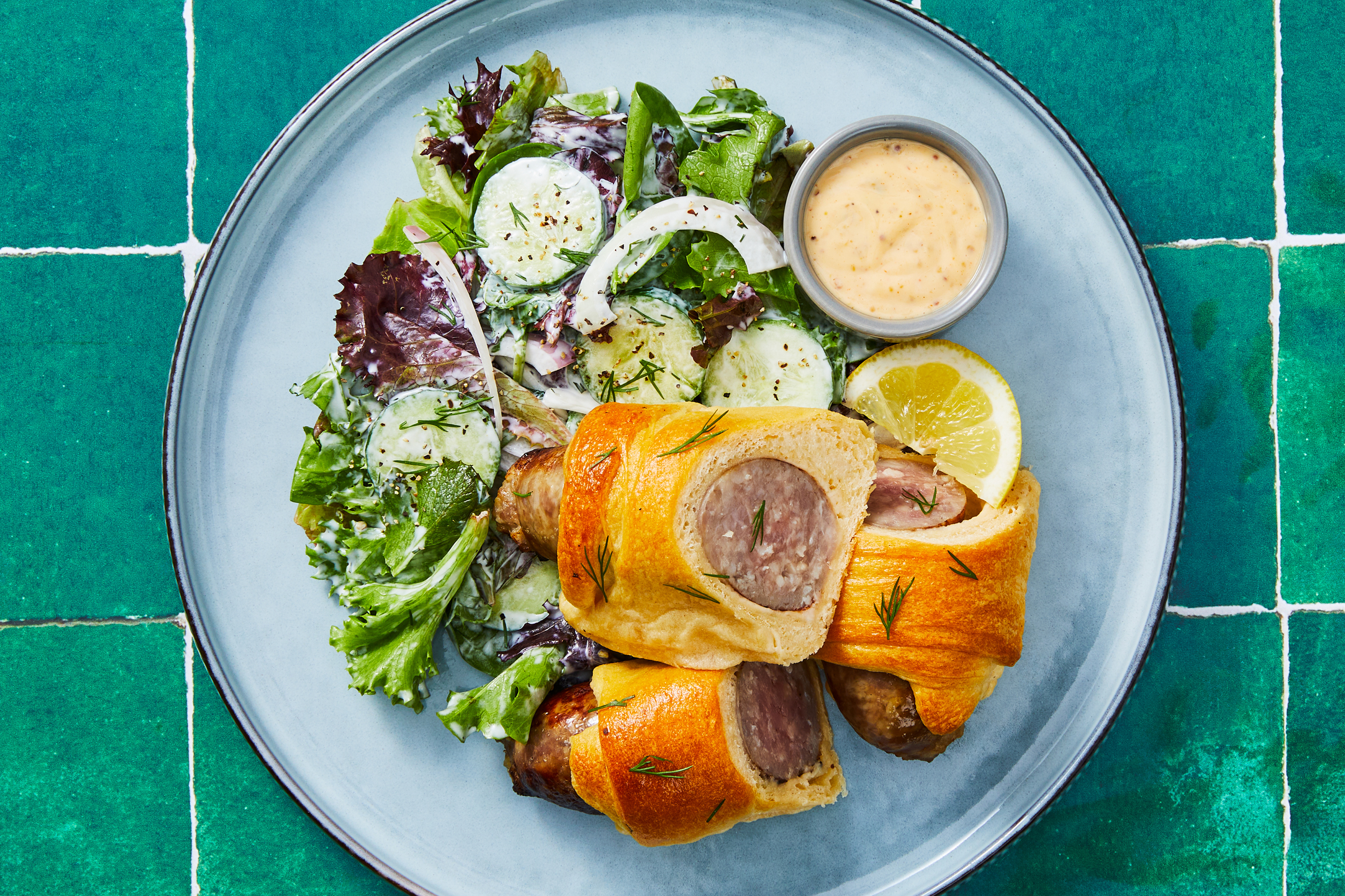 Bratwurst Kolaches & Smoky Mustard Sauce