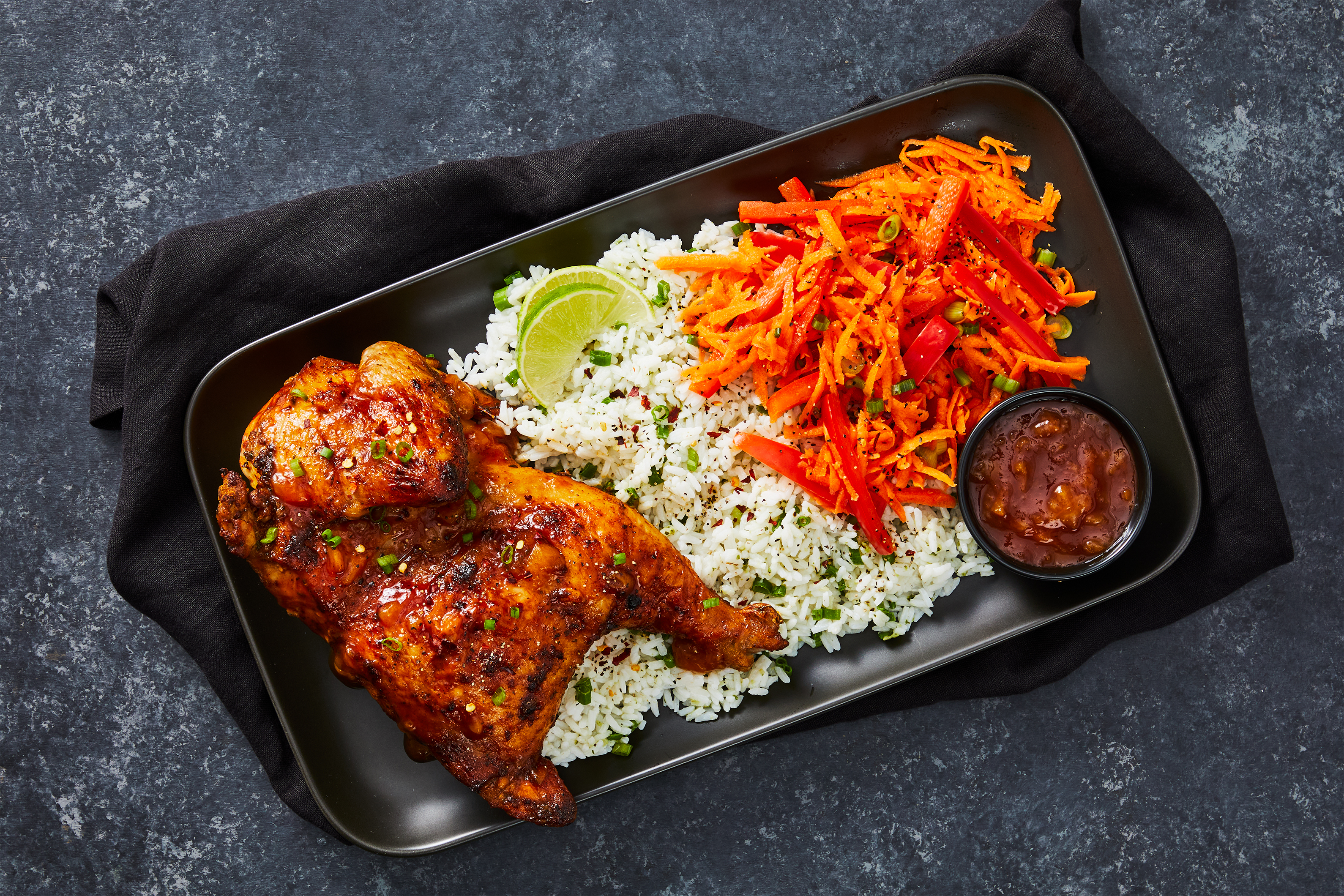 Blackened Half Chicken with Mango-Lime BBQ Sauce