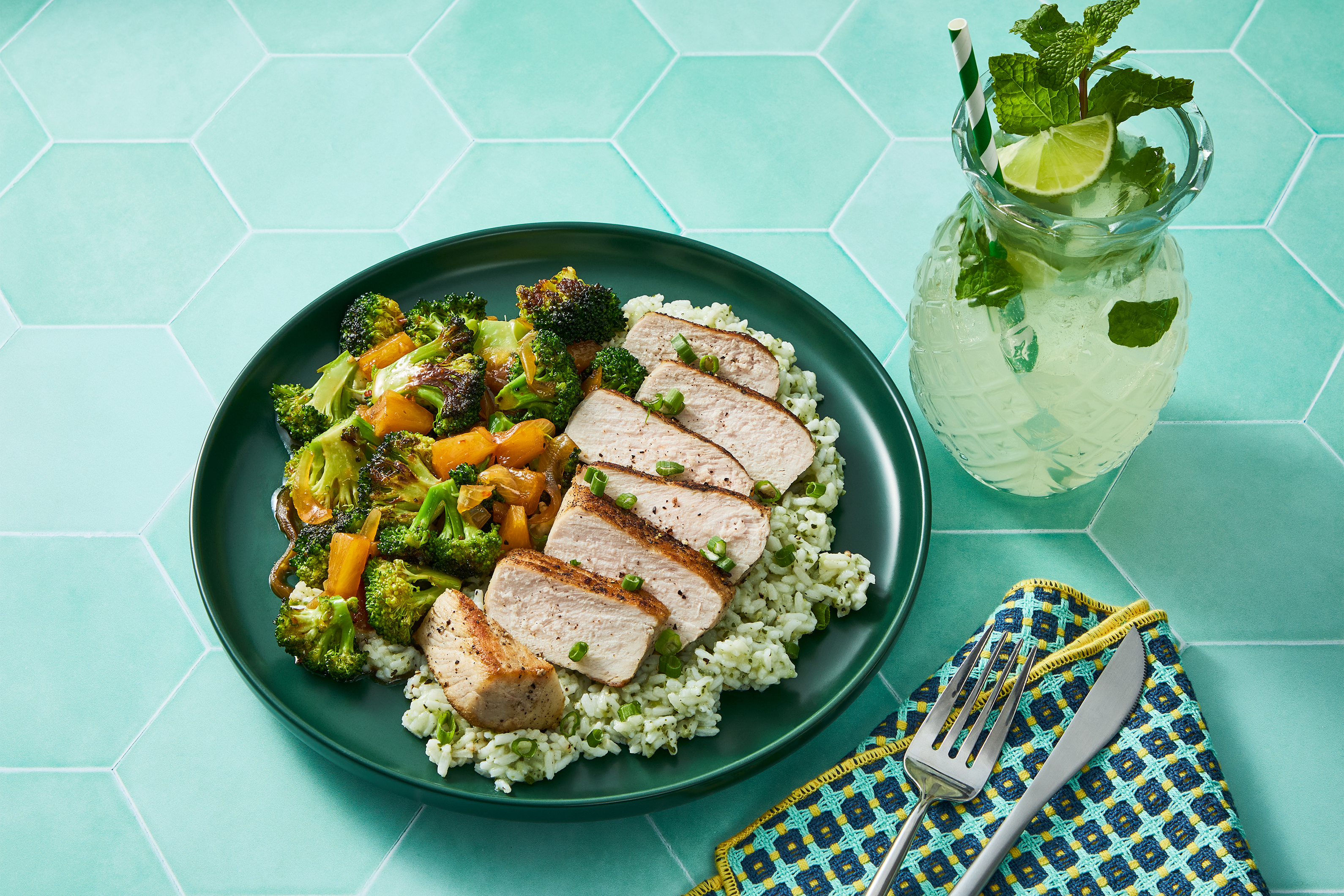 Roasted Pork & Pineapple-Soy Glazed Broccoli