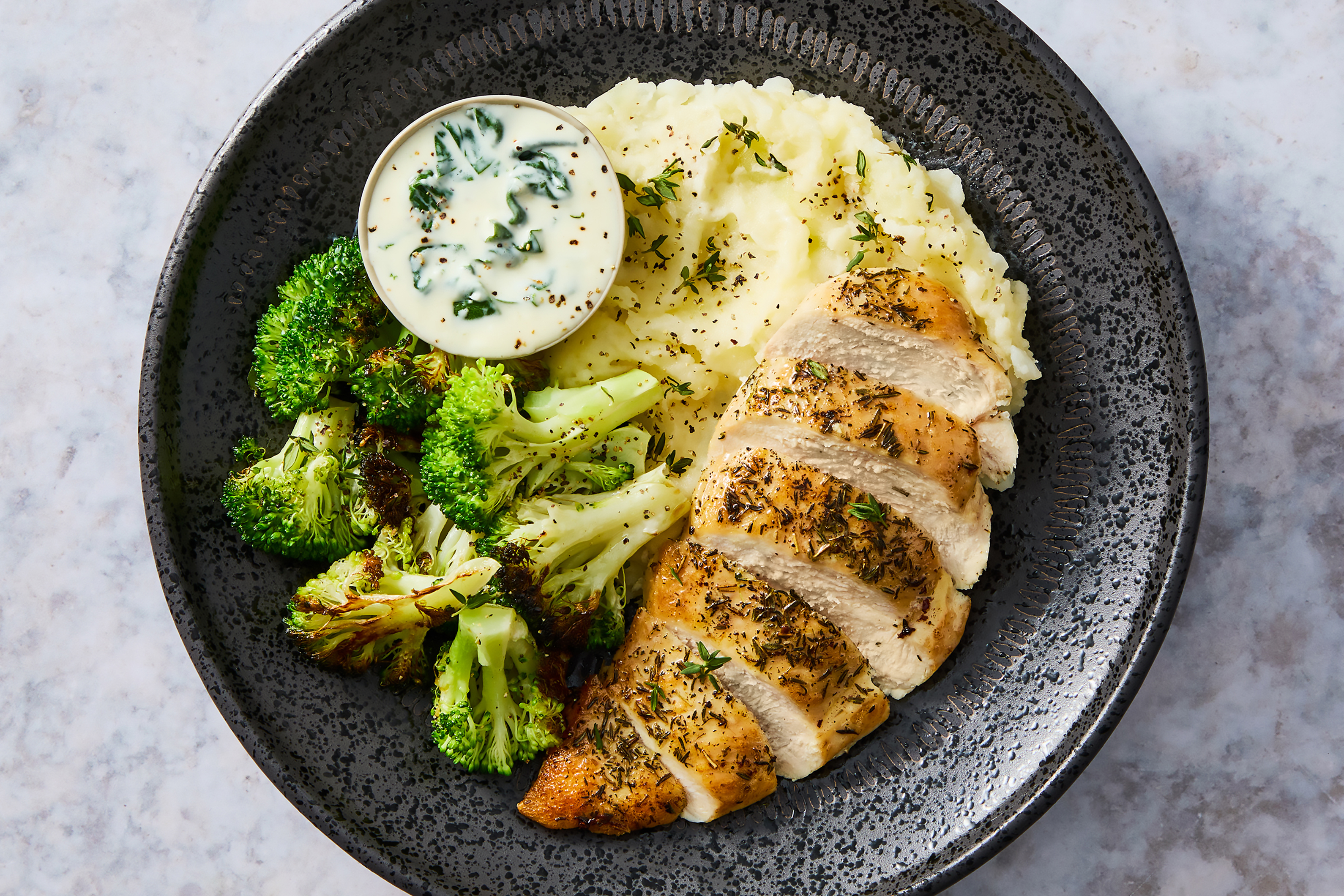 French Chicken & Creamy Spinach Sauce