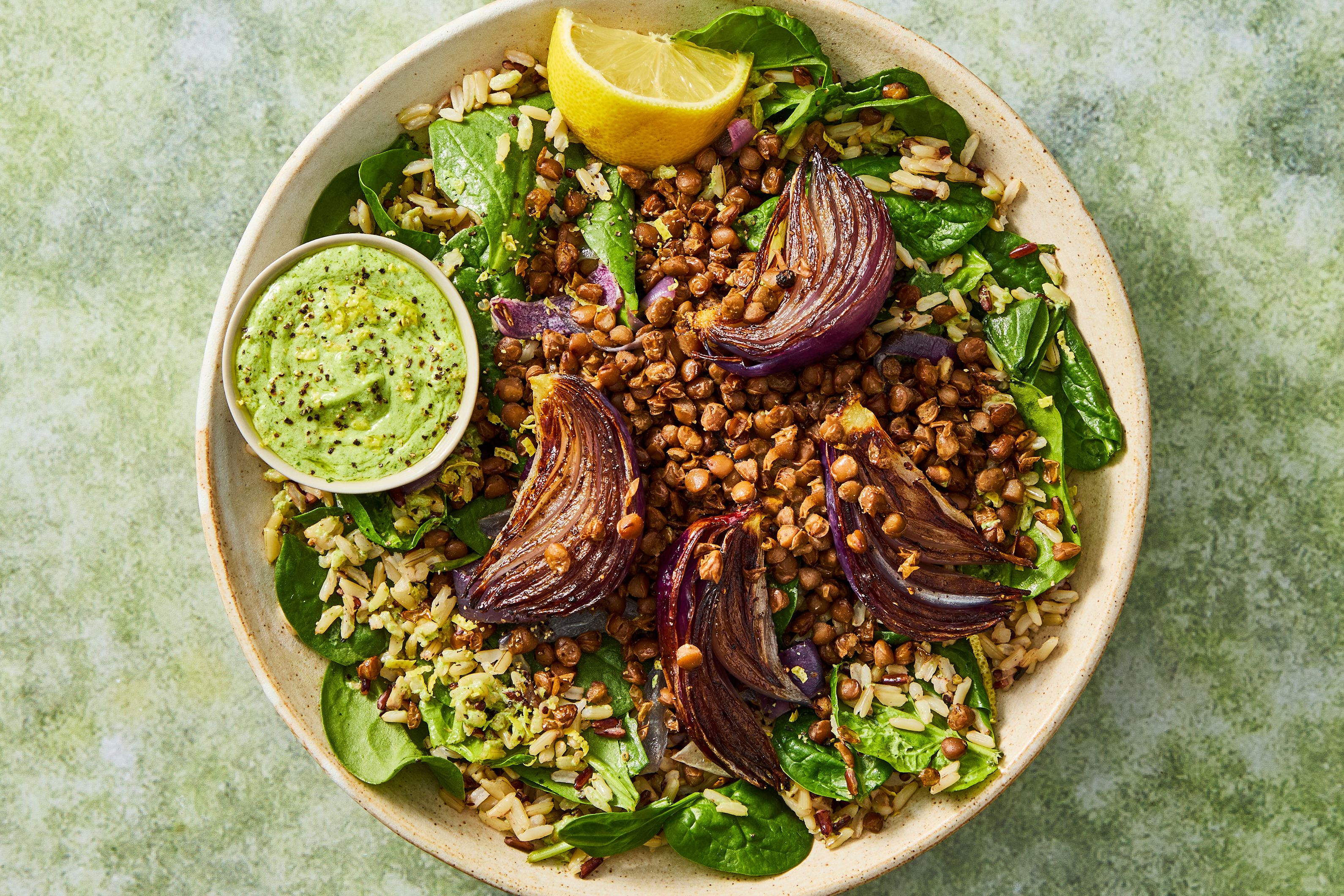 Chimichurri Grain Bowls with Crispy Lentils