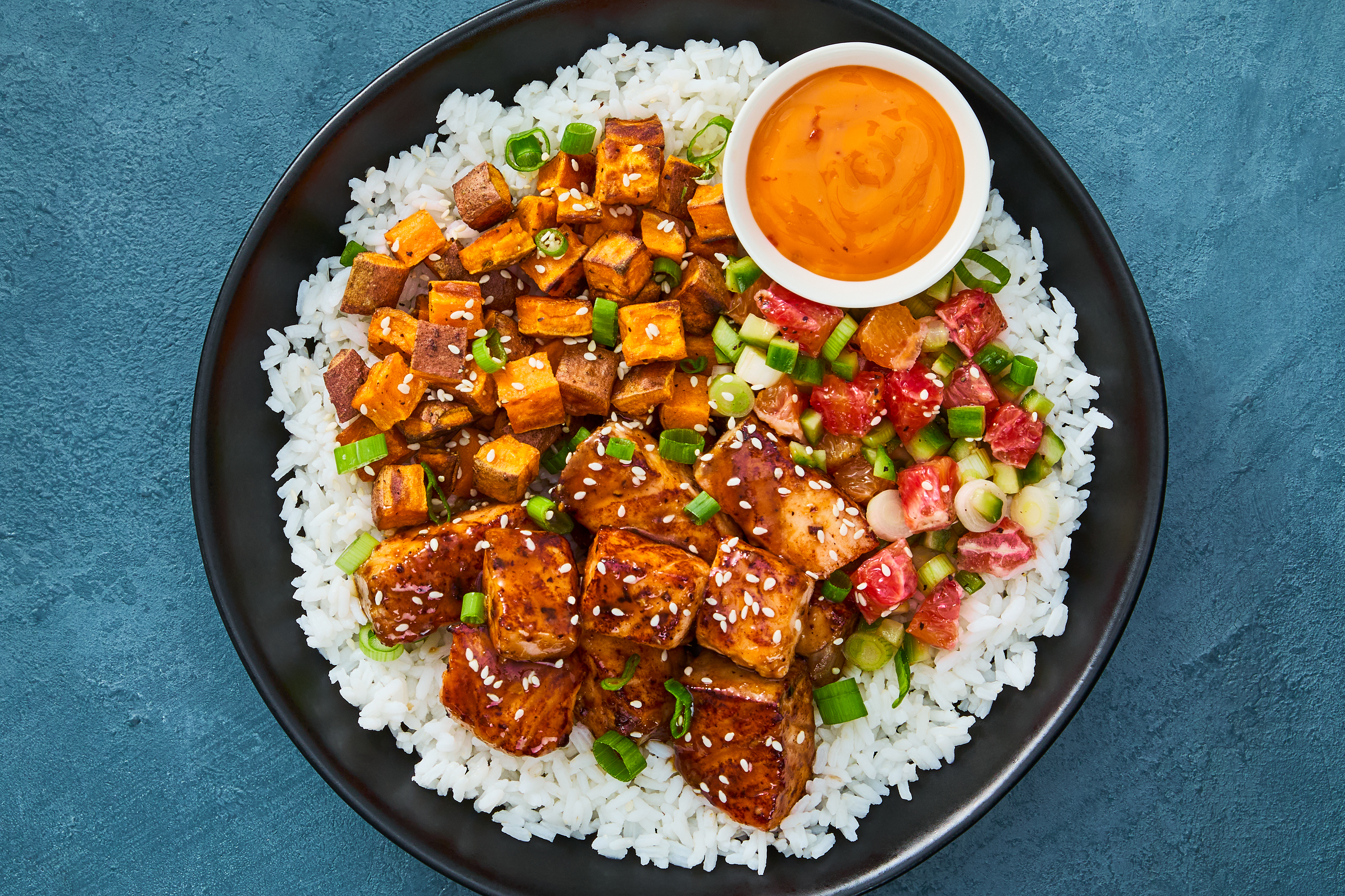 Blood Orange Ginger Glazed Salmon Bowls