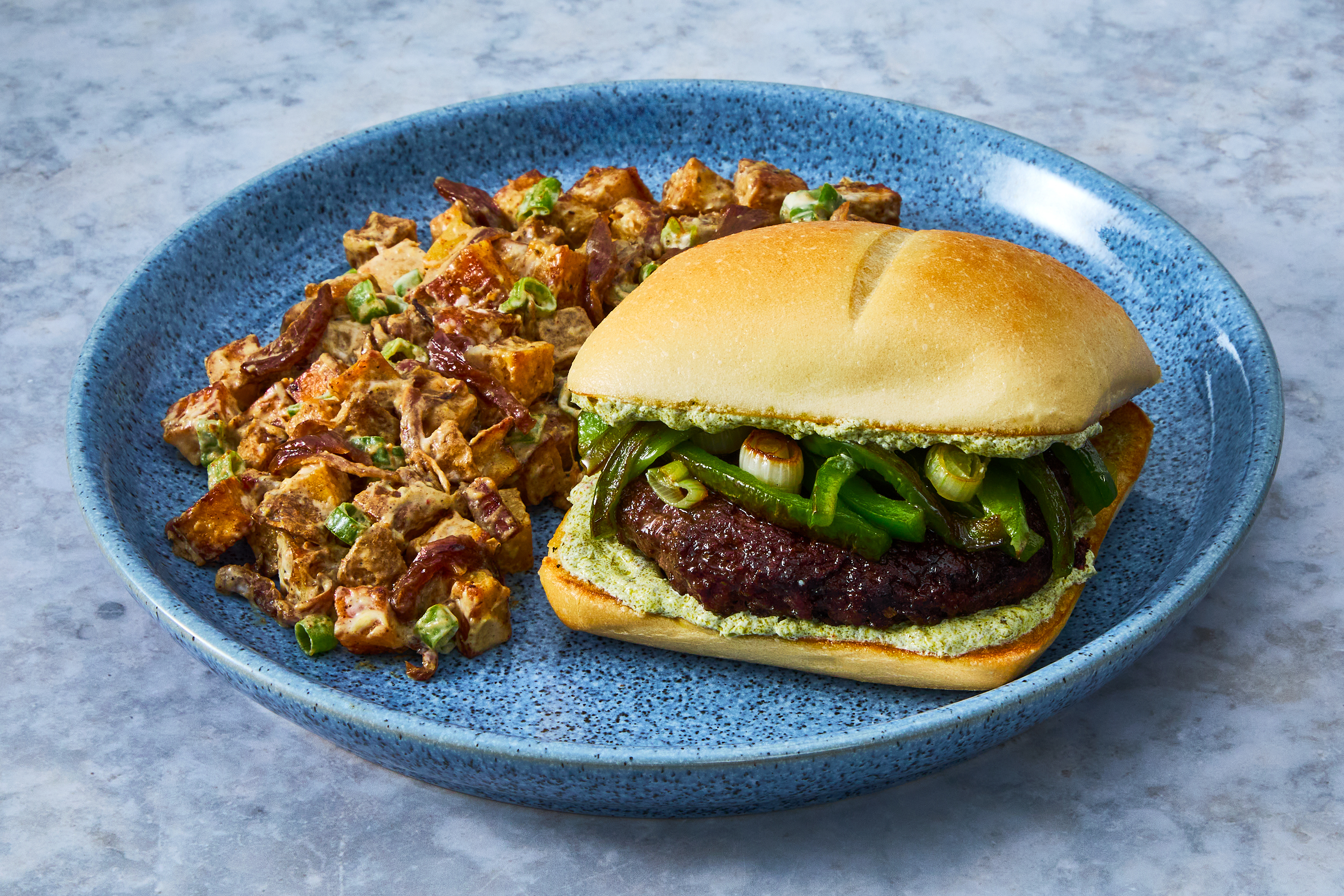 Chimichurri Burgers & Roasted Potato Salad