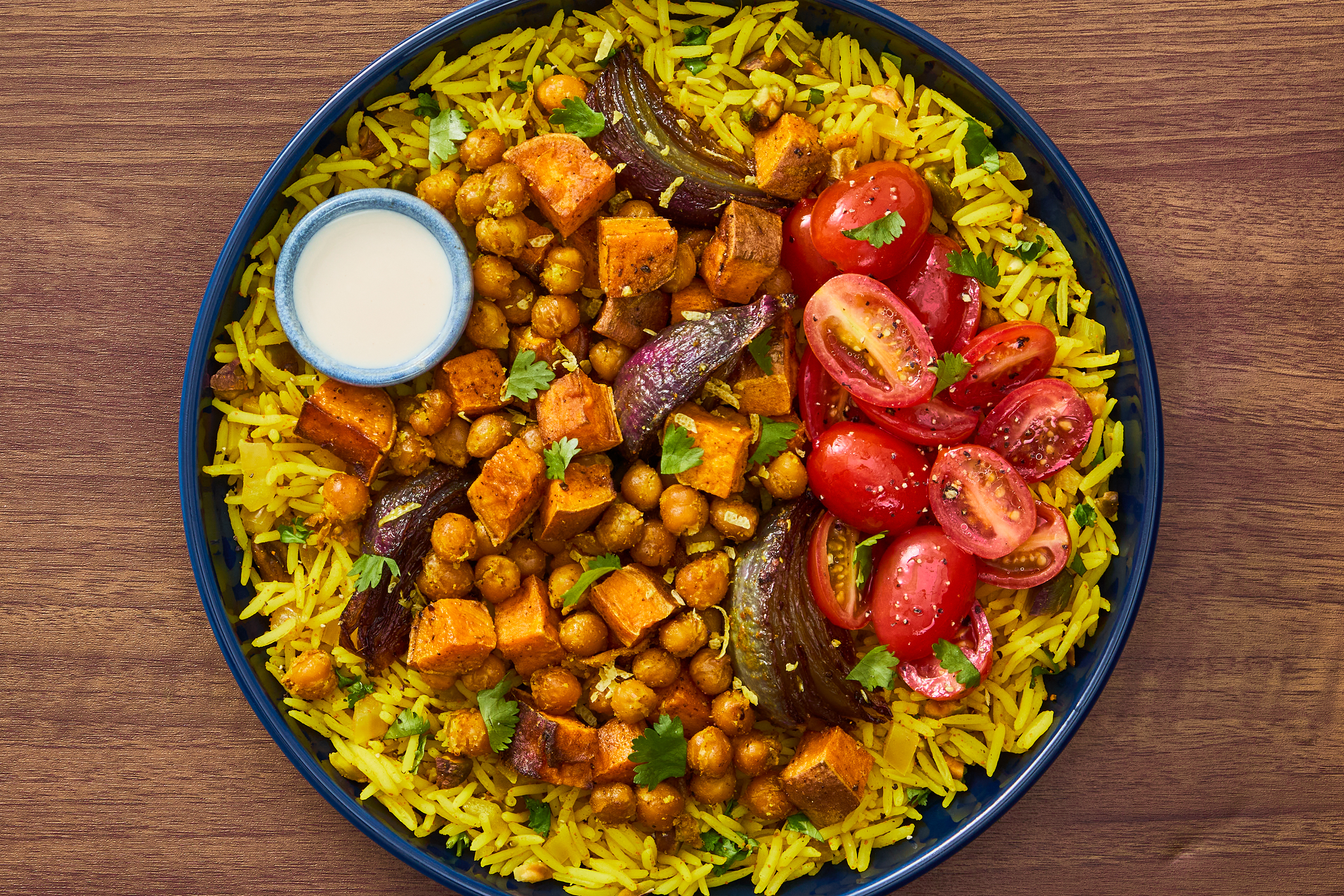 Air Fryer Shawarma Chickpea & Sweet Potato Bowls