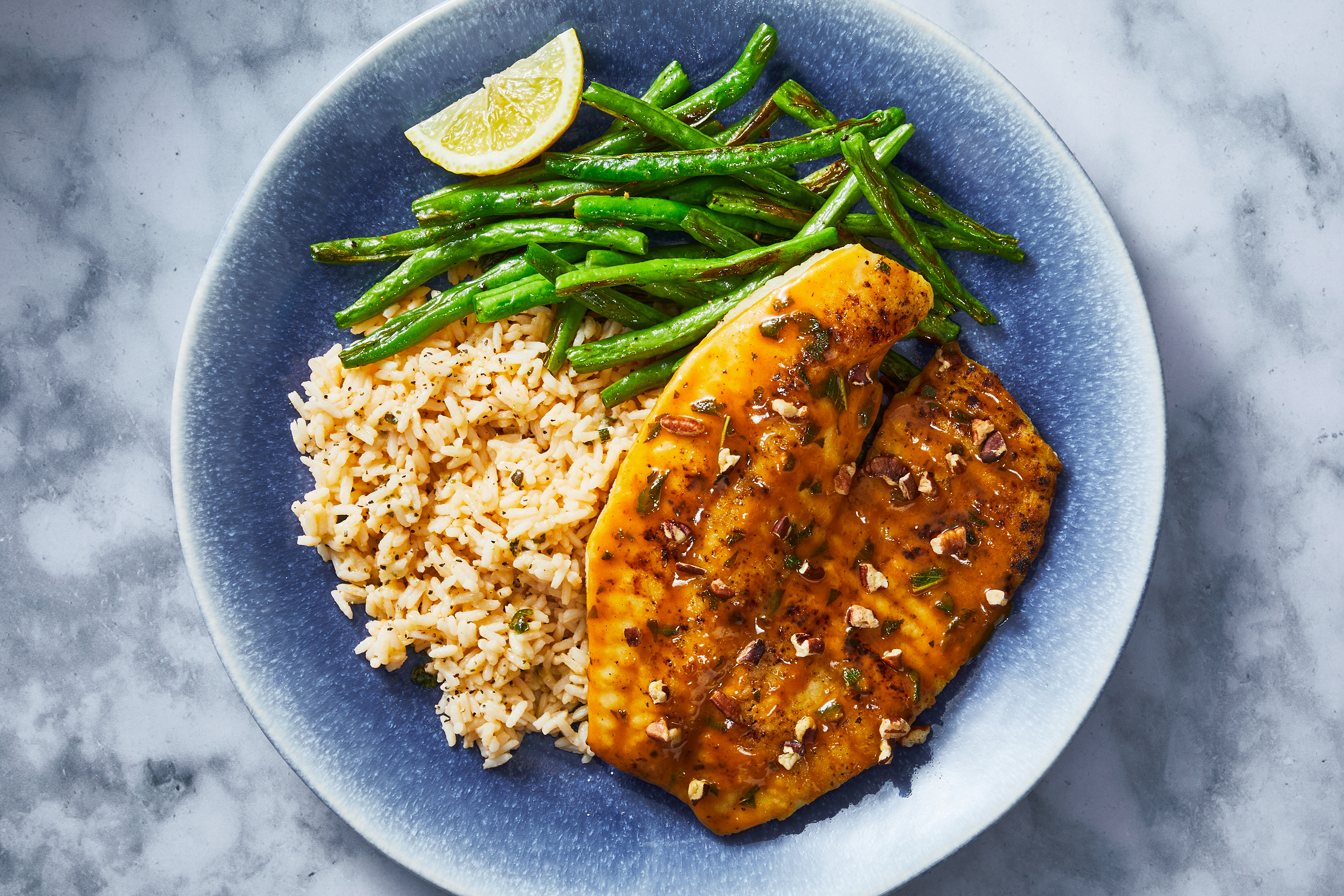 Sage Butter Tilapia & Garlic Herb Rice