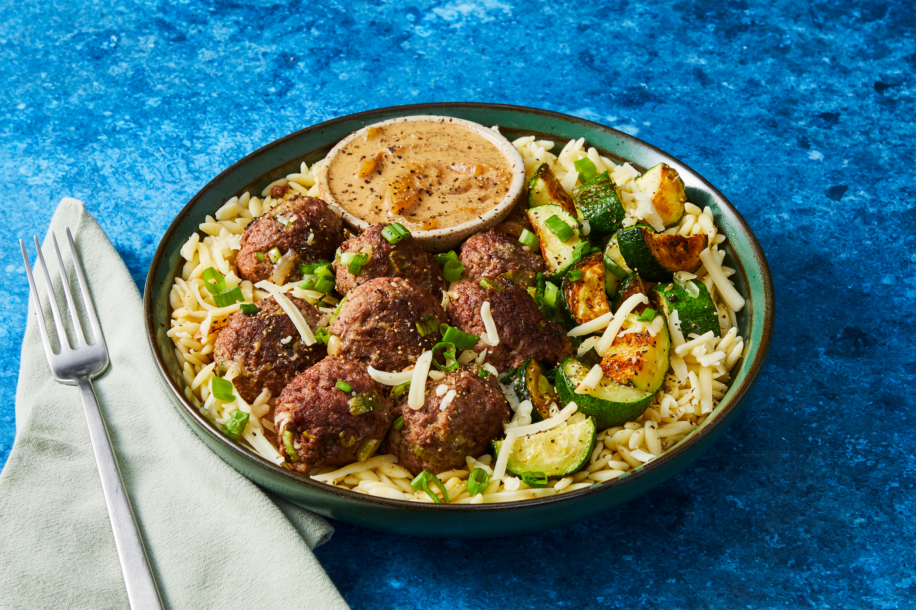 Meatballs & Creamy French Onion Sauce