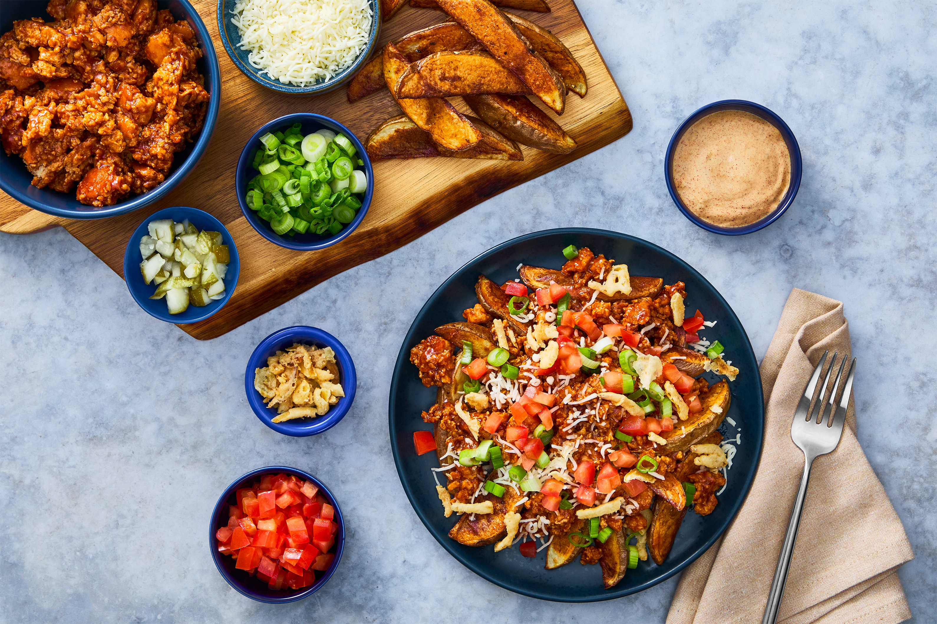 BBQ Turkey Sloppy Joe Potato Wedges