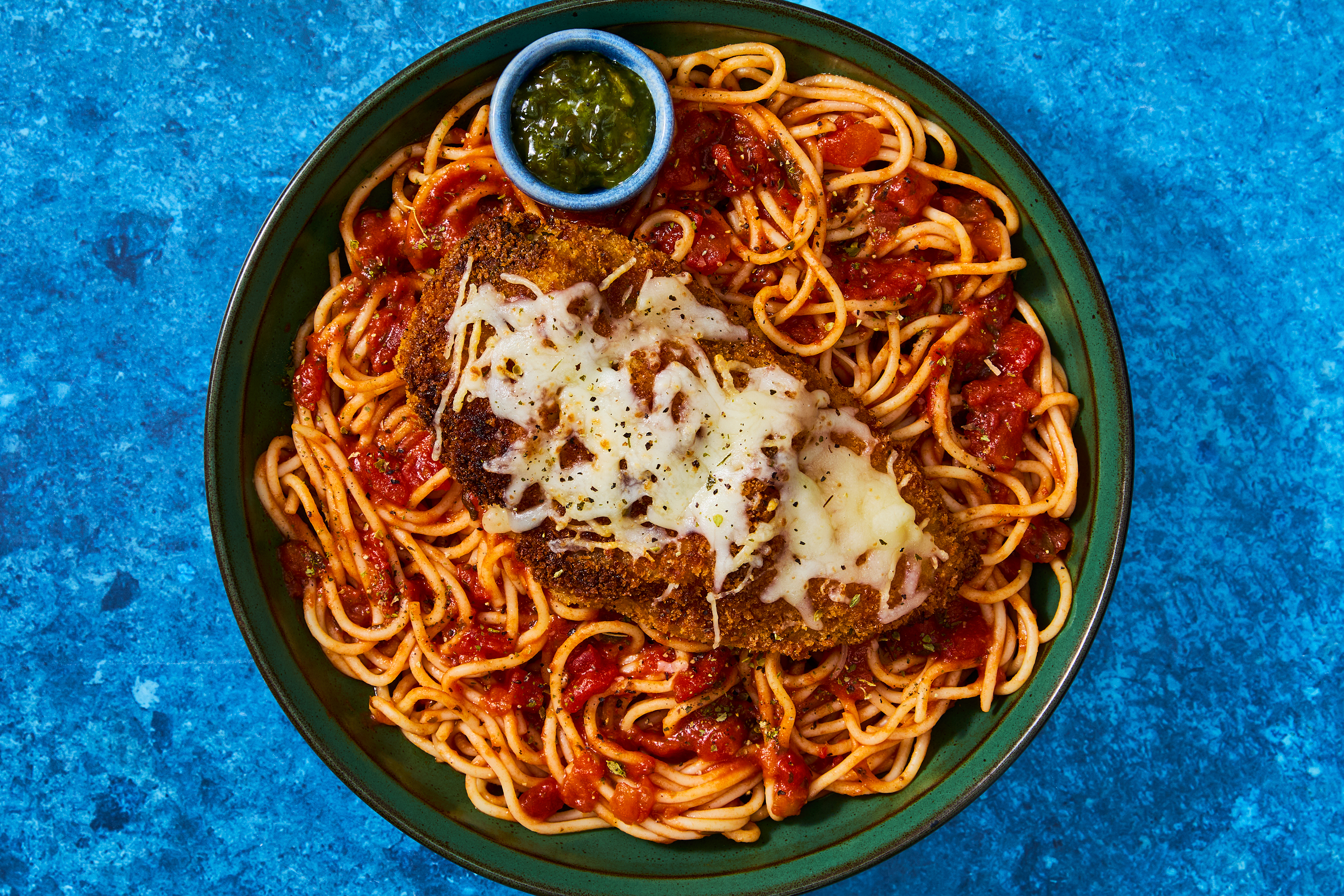 Air Fryer Chicken Parmesan & Linguine