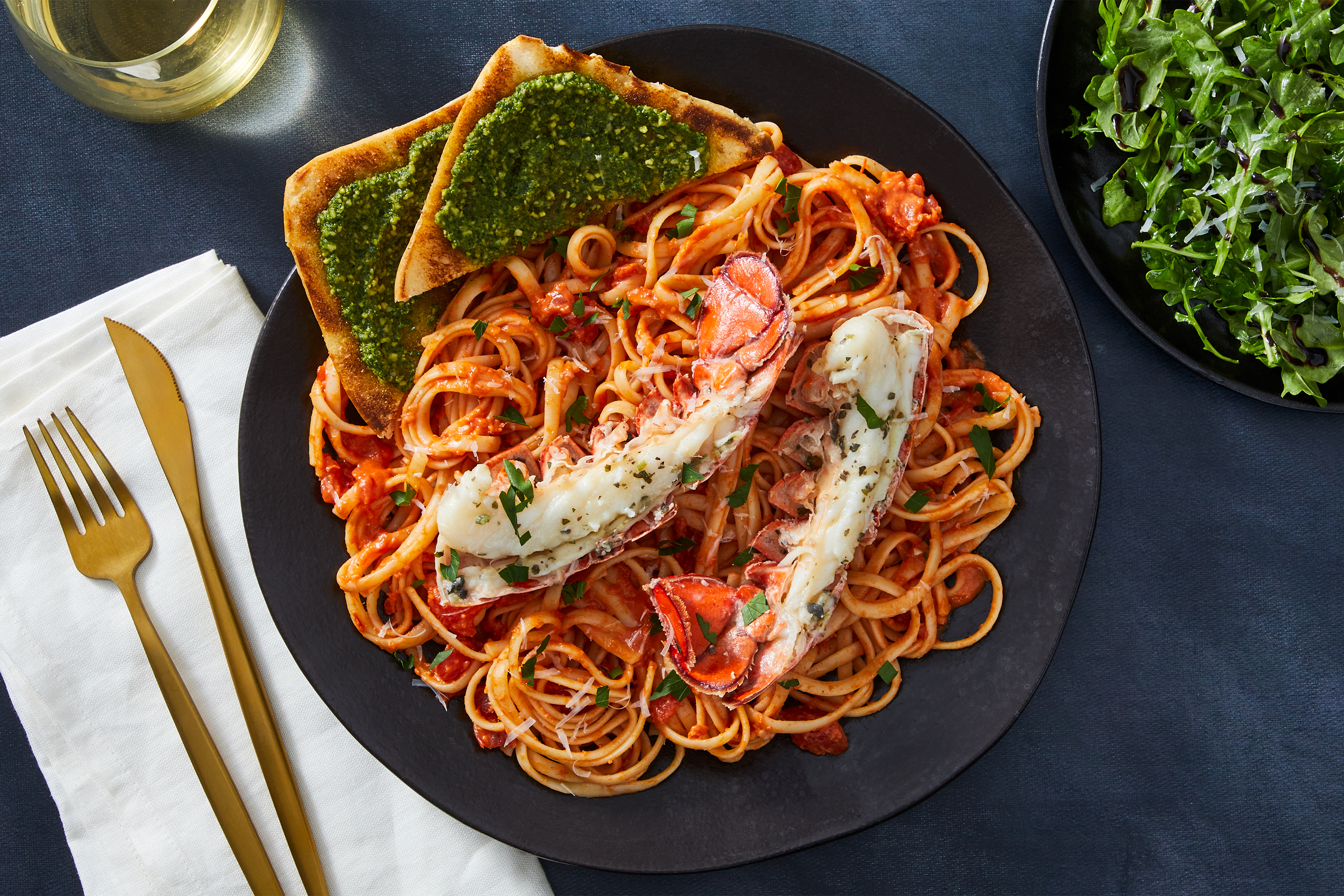 Garlic Butter Lobster Tail Linguine