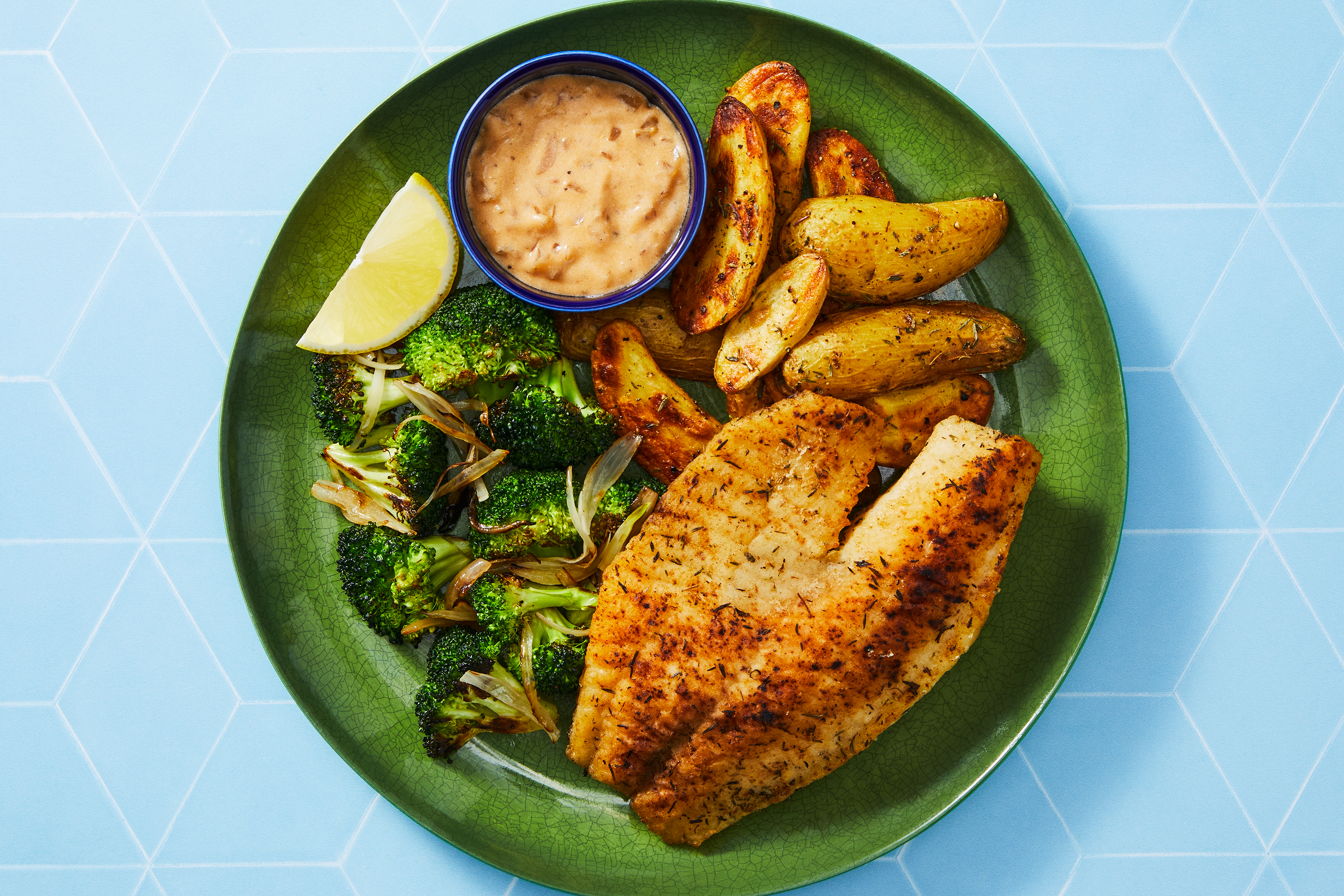 Thyme-Crusted Salmon & Crème Fraîche Pan Sauce