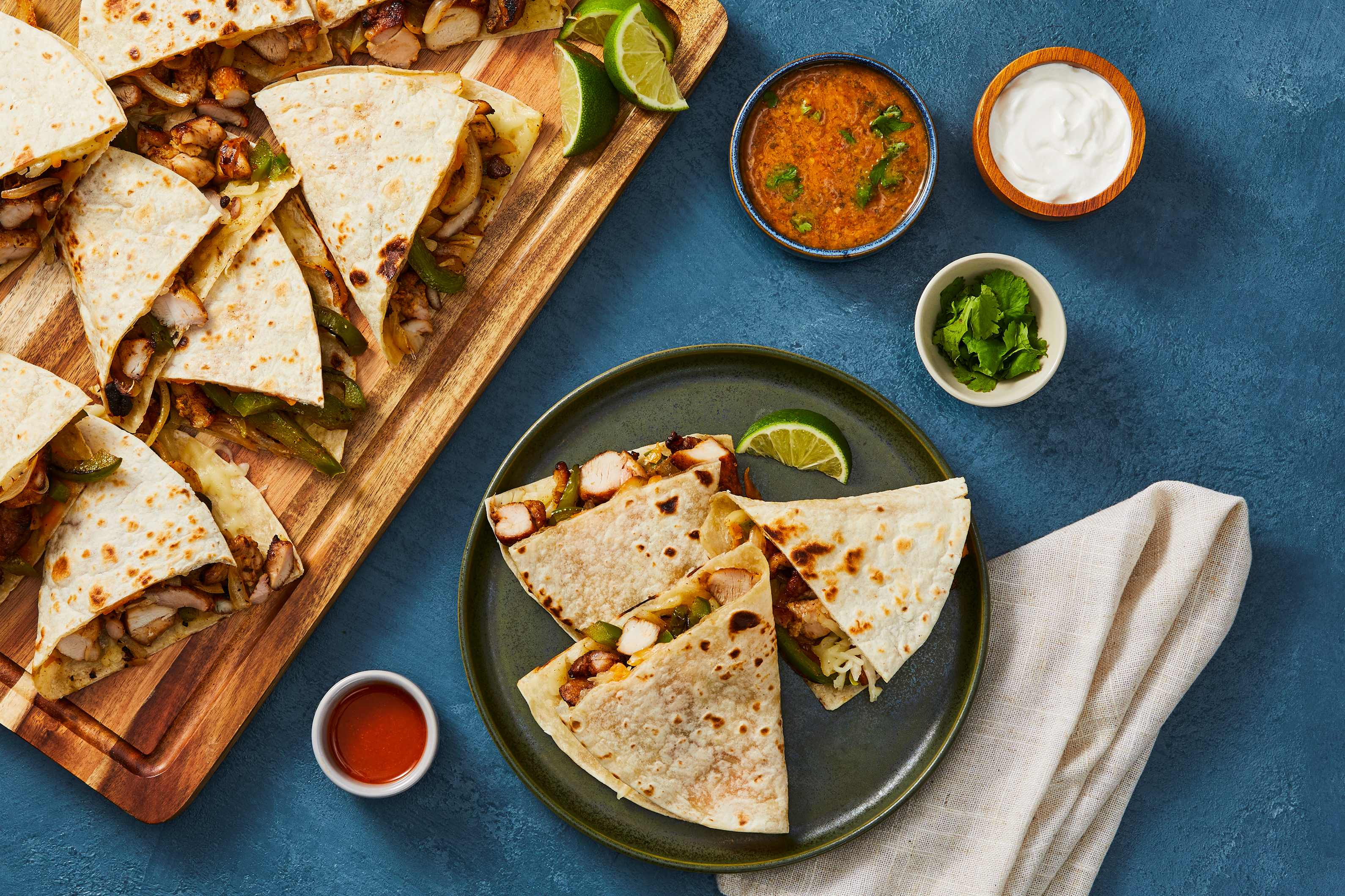Dark Meat Chicken Quesadillas with Mango Salsa