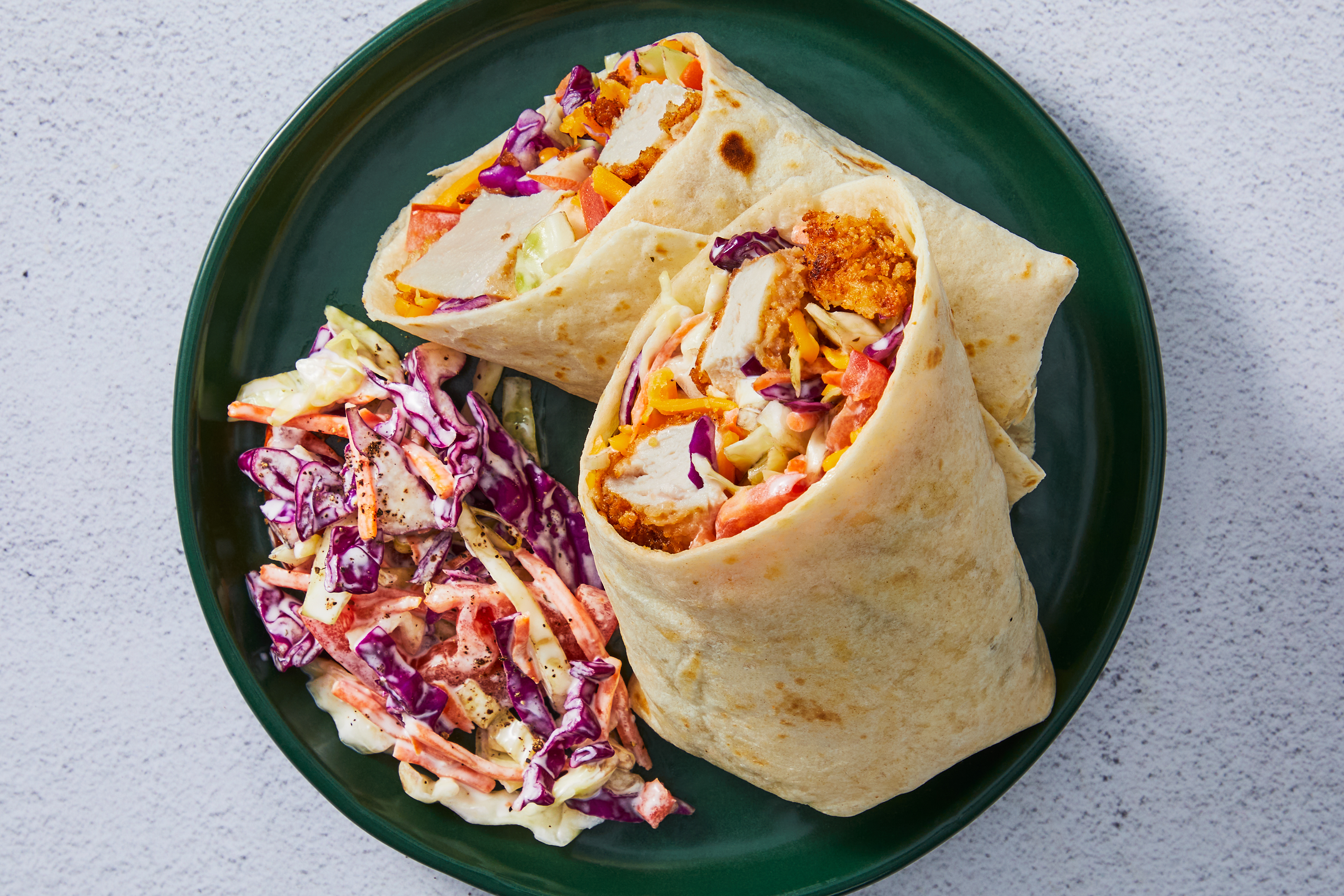 Crispy Chicken & Ranch Coleslaw Wraps