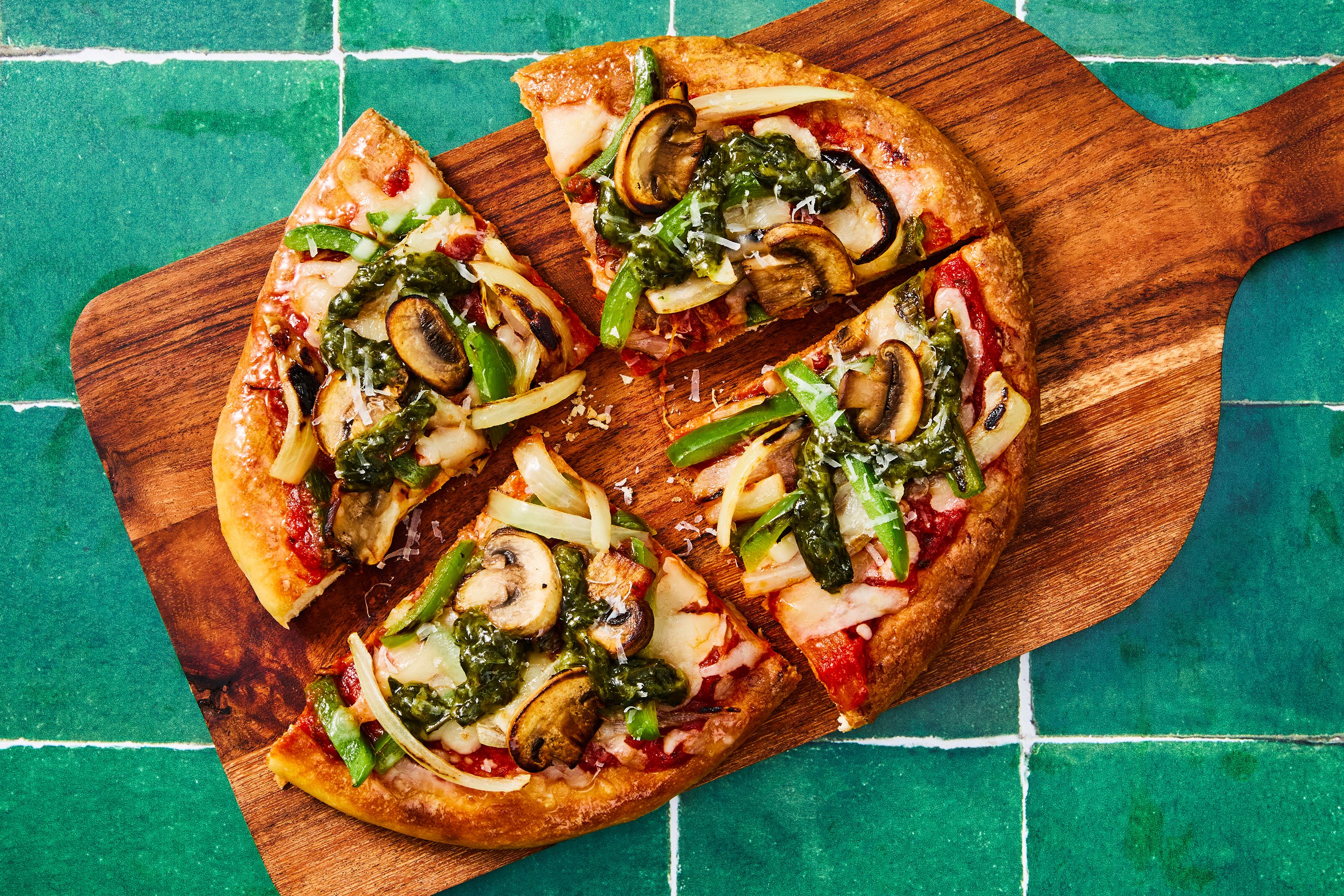 Mushroom & Chicken Sausage Pizzas