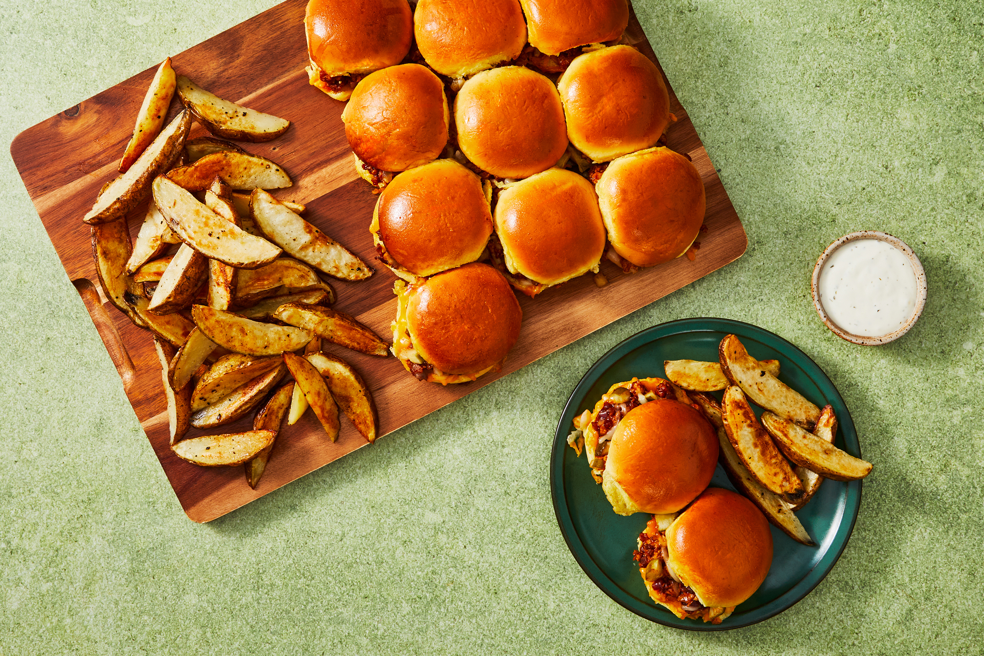 Cheesy BBQ Turkey & Pickle Sliders