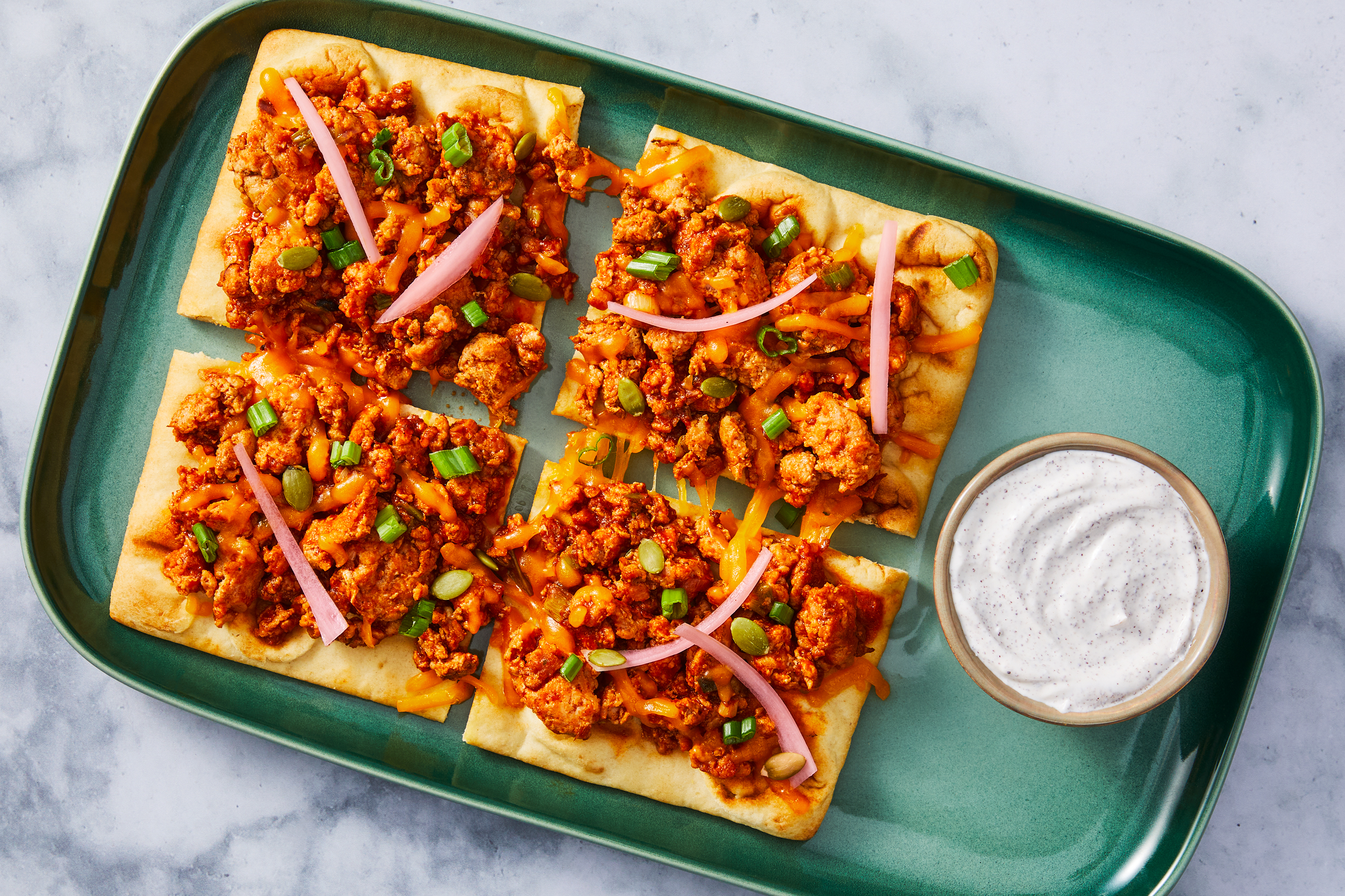 Moroccan-Style Chicken & Bacon Flatbreads