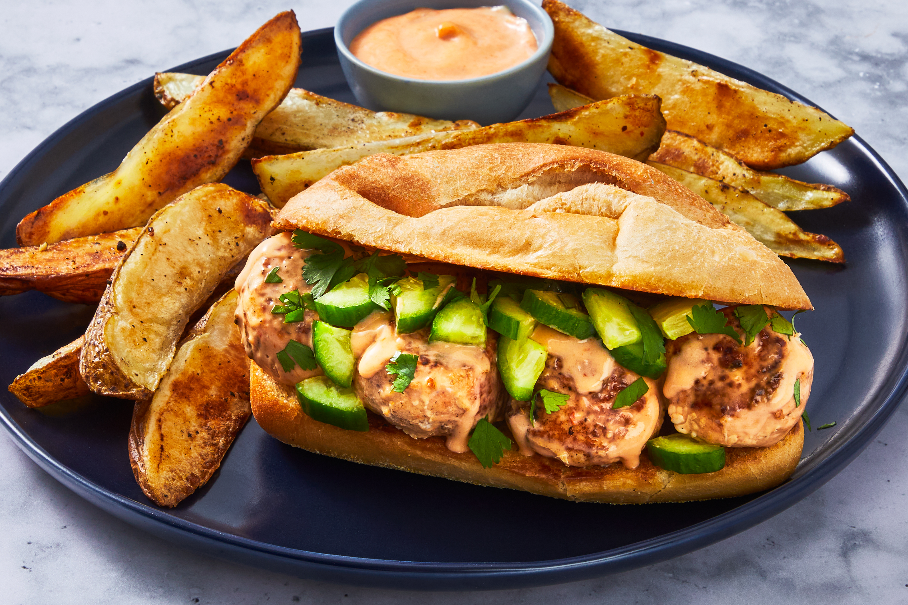 Thai Coconut Curry Turkey Meatball Sandwiches