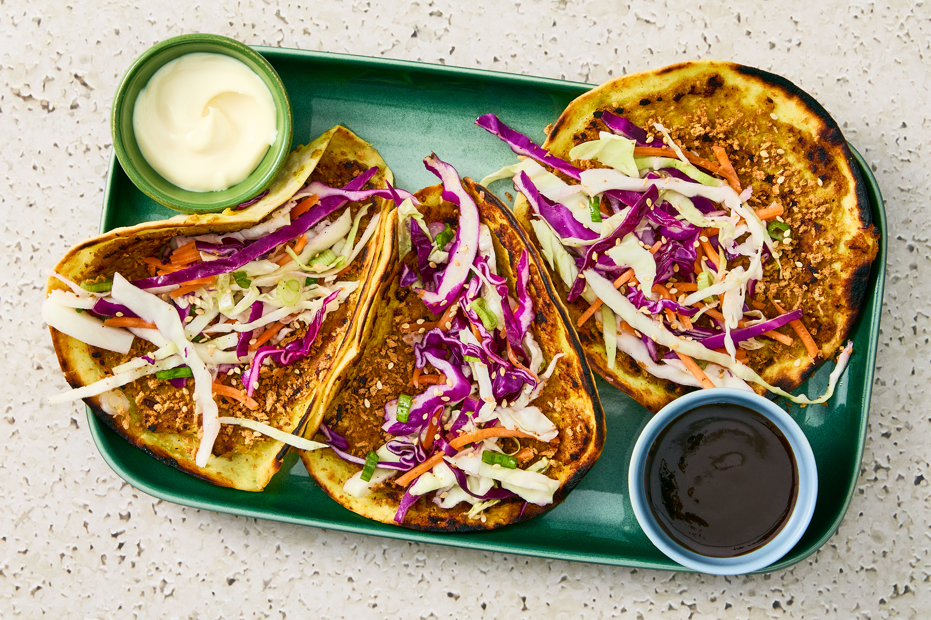 Curried Chicken Katsu Smashed Tacos