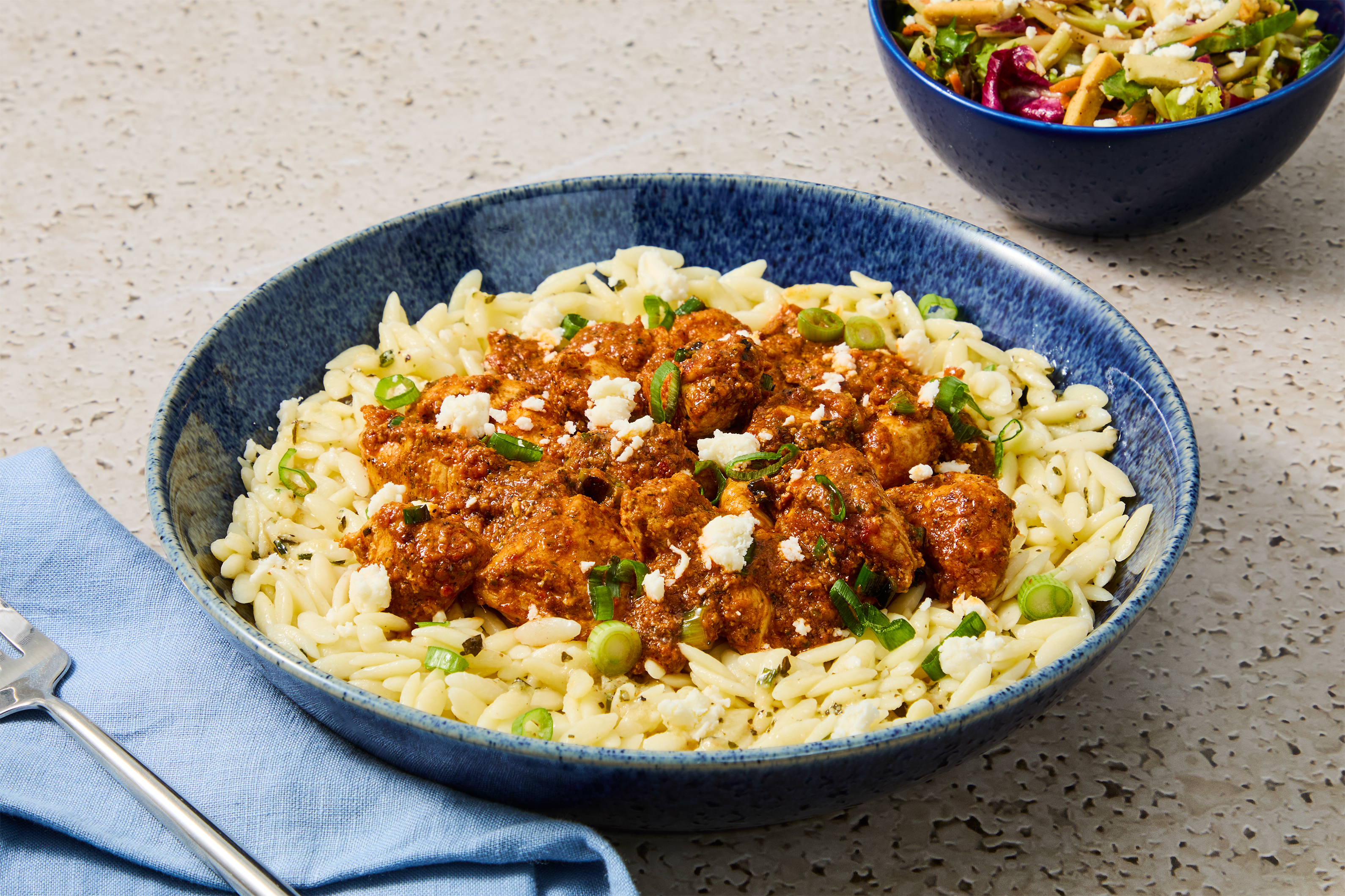 Low-Lift Romesco Shrimp & Garlic-Herb Orzo
