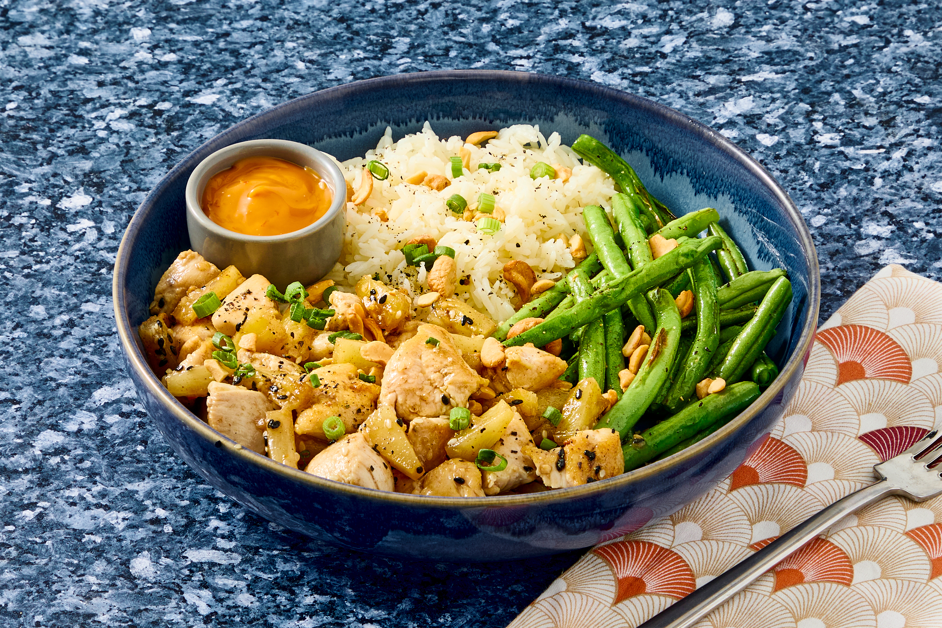 Low-Lift Ginger Crunch Chicken & Pineapple Bowls