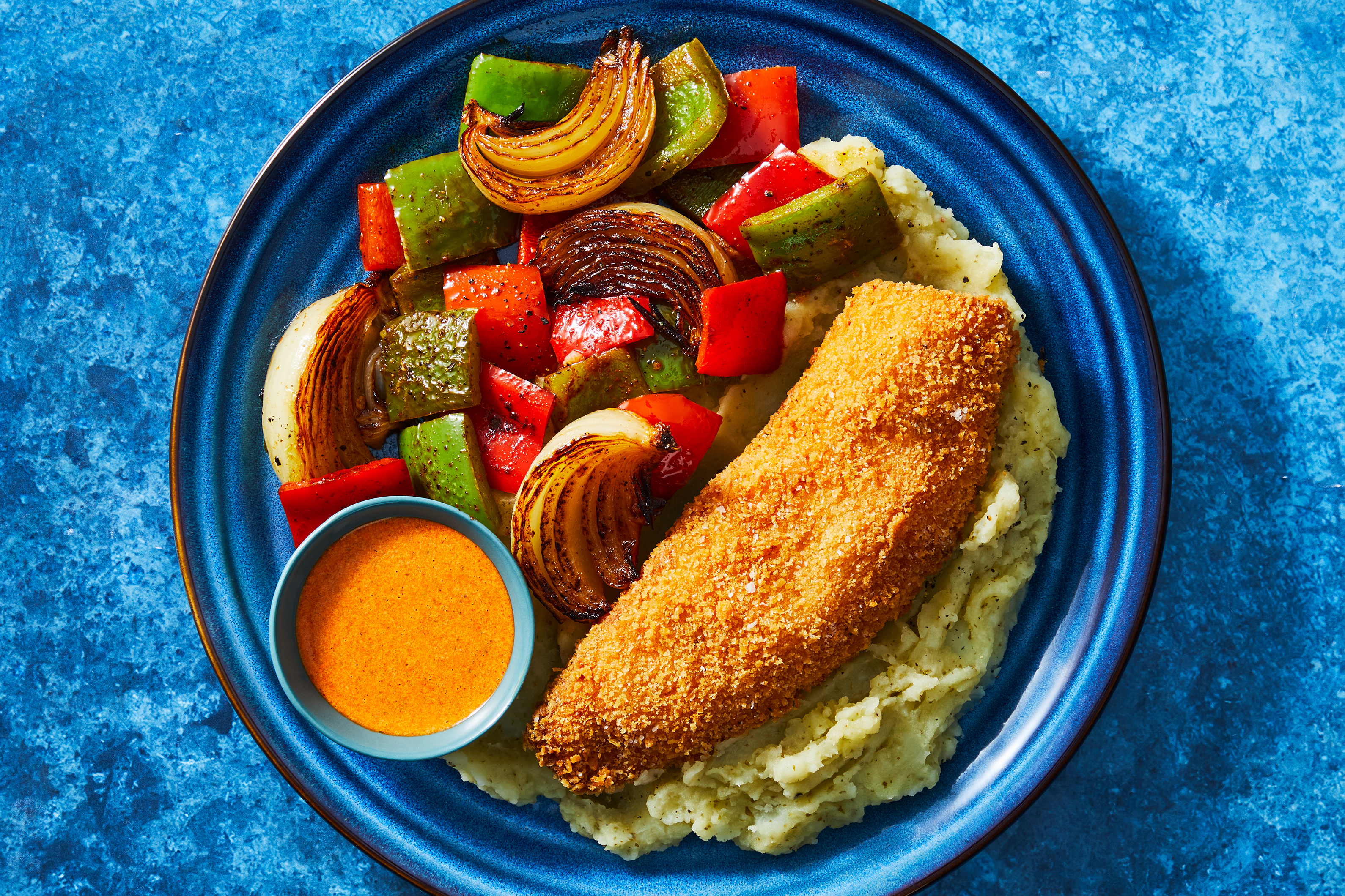 Crispy Panko Trout & Chimichurri Mashed Potatoes