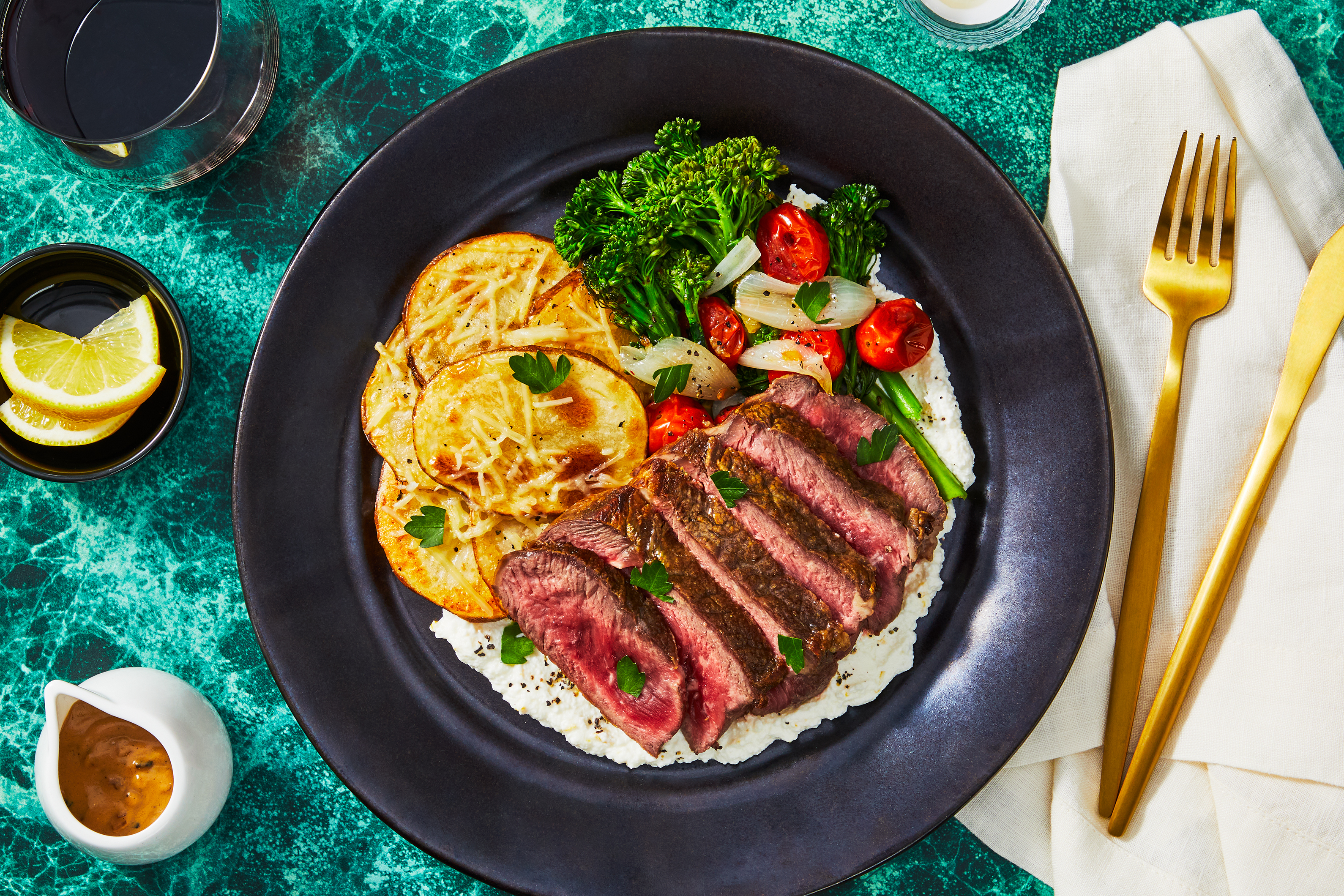 Rib-Eye Steak with Sherry Shallot Cream Sauce