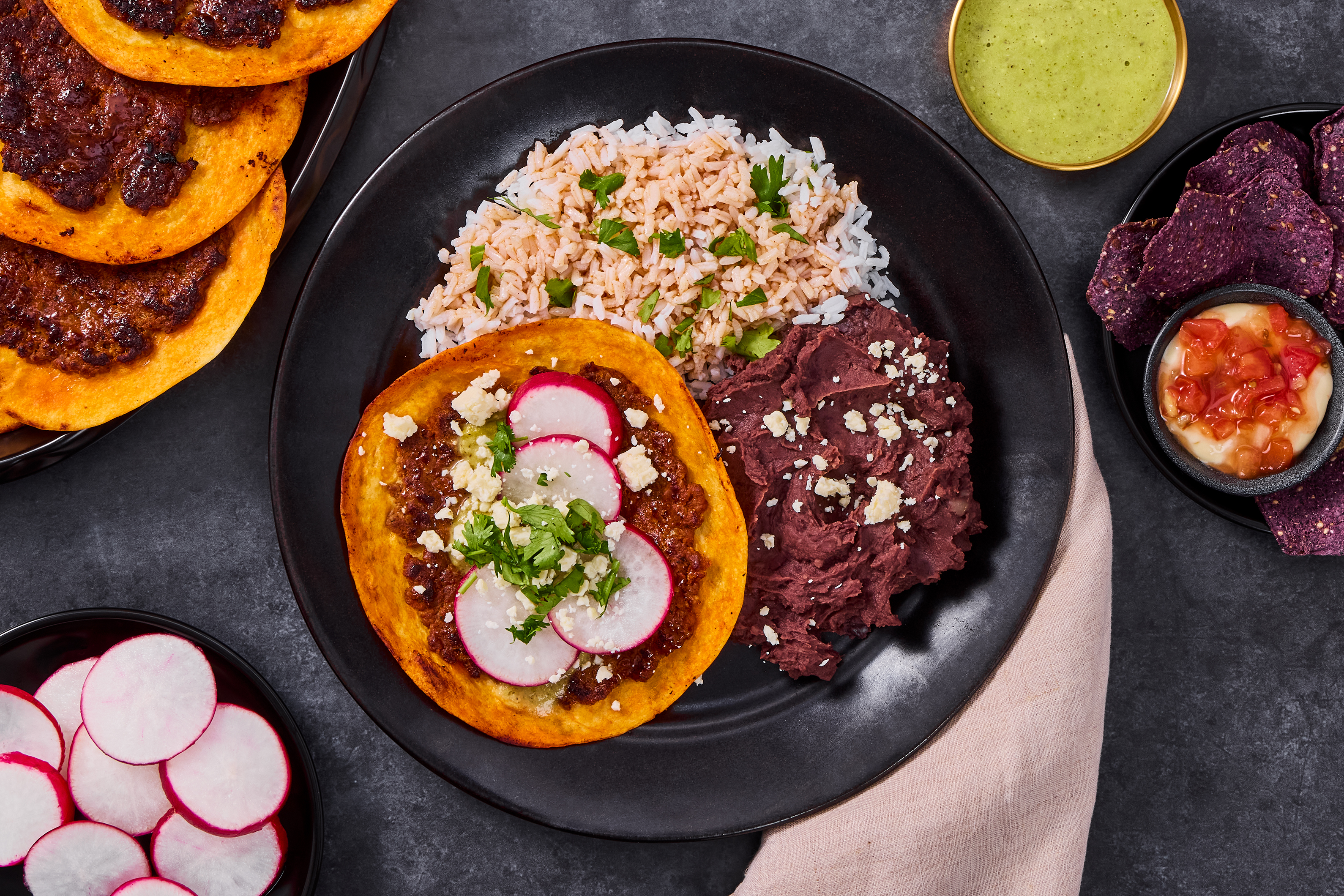Crispy Chorizo Smash Tacos & Enchilada Rice