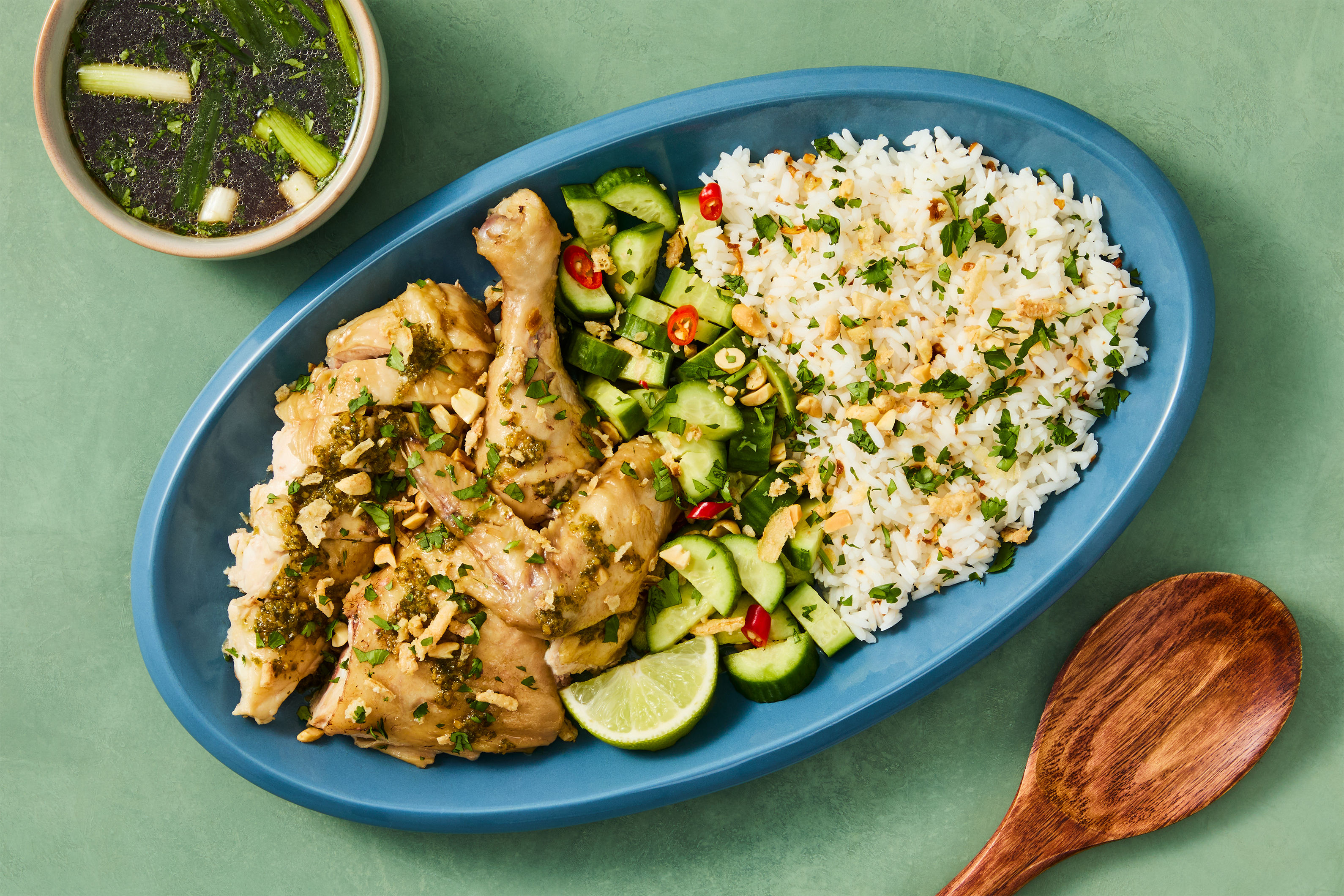 Thai Ginger-Poached Chicken & Crispy Garlic Rice