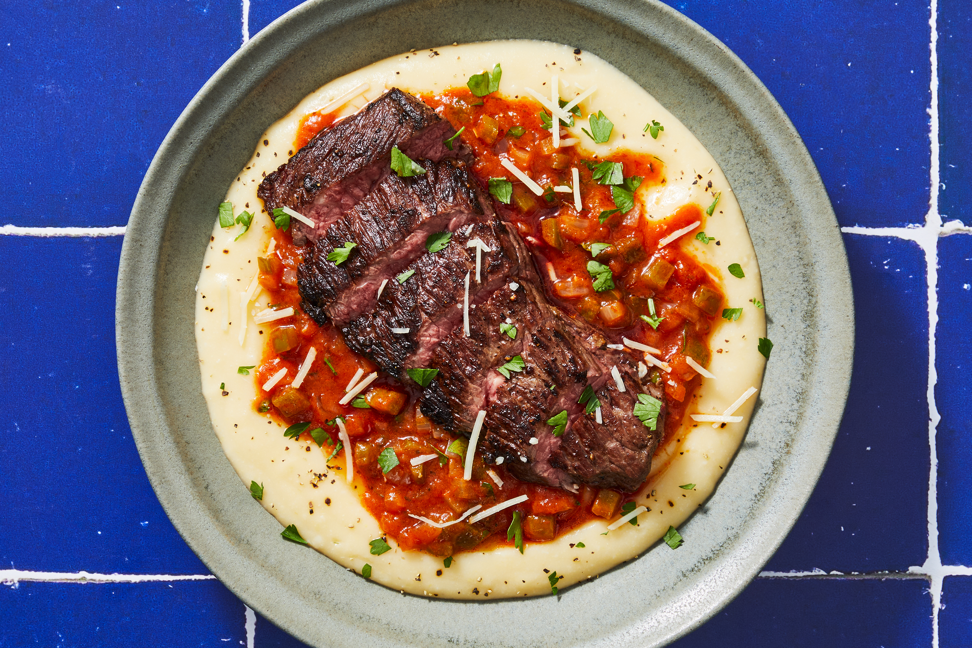 Italian Herb Steak & Parmesan Polenta