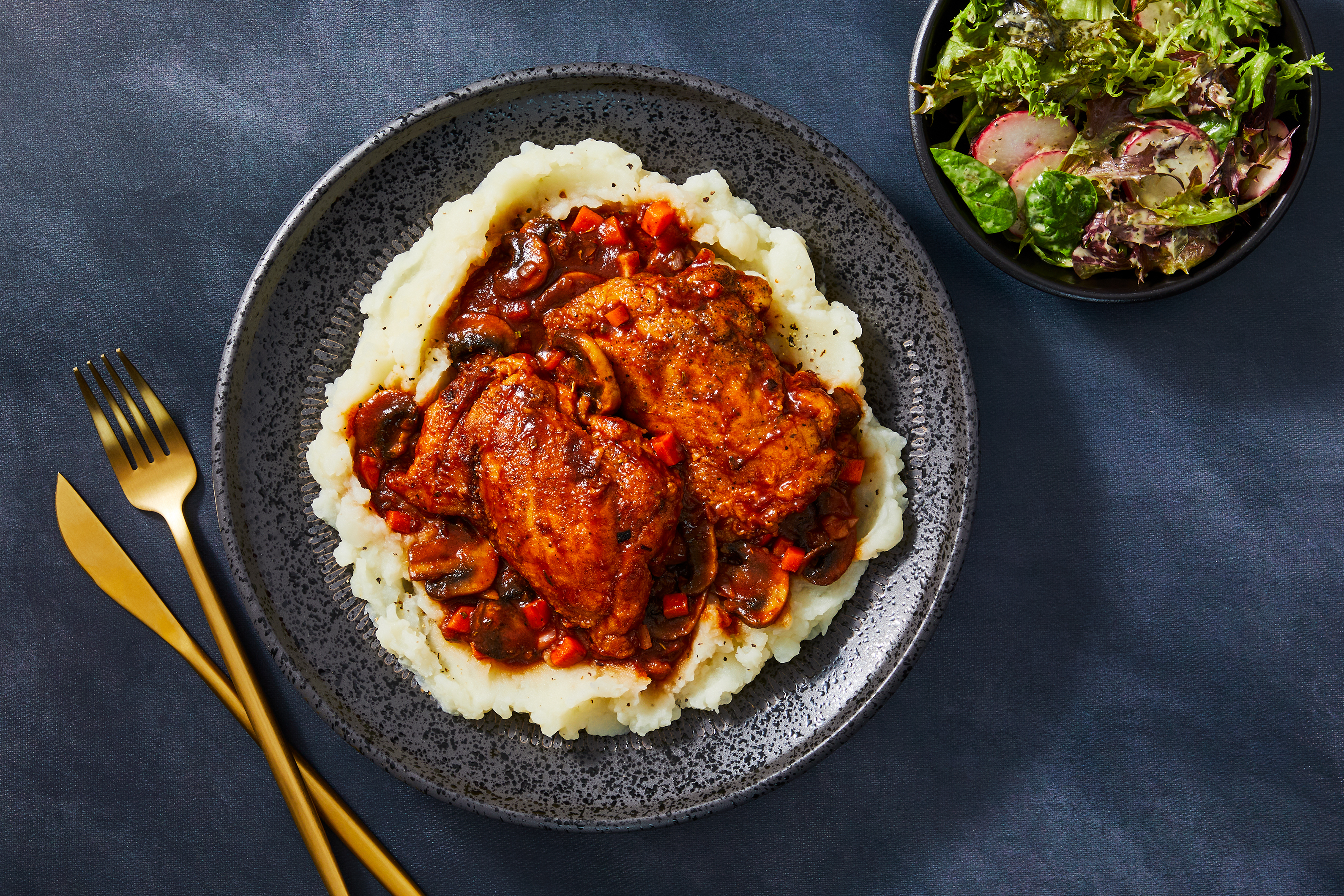 XL French Herb Chicken Stew over Mashed Potatoes