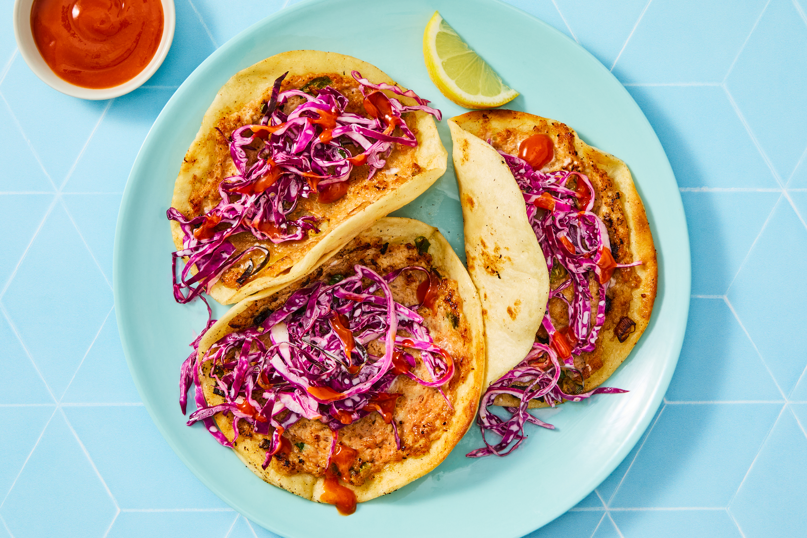 Spicy Buffalo Turkey Smash Tacos