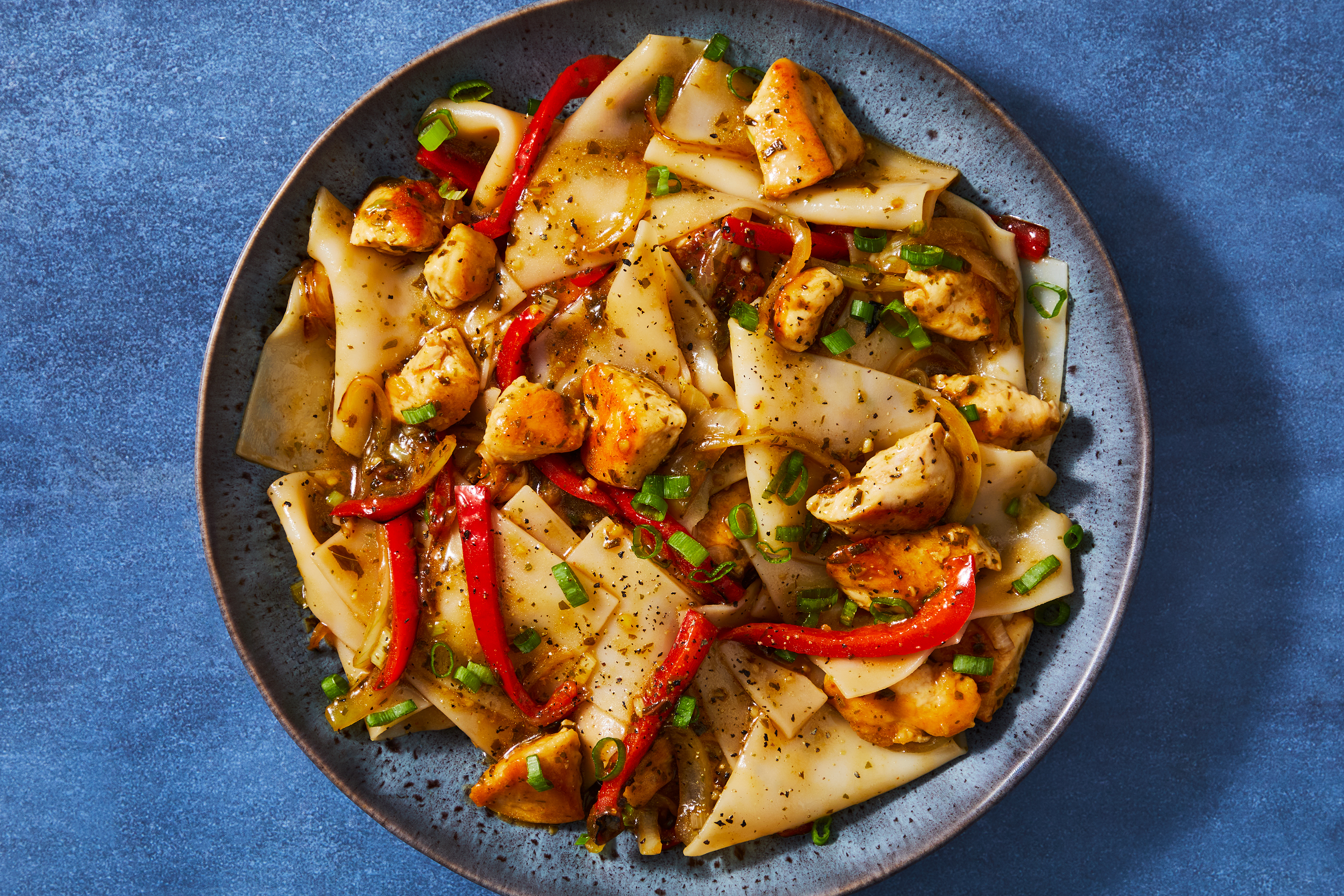 Spicy Basil Shrimp & Rice Noodle Stir-Fry