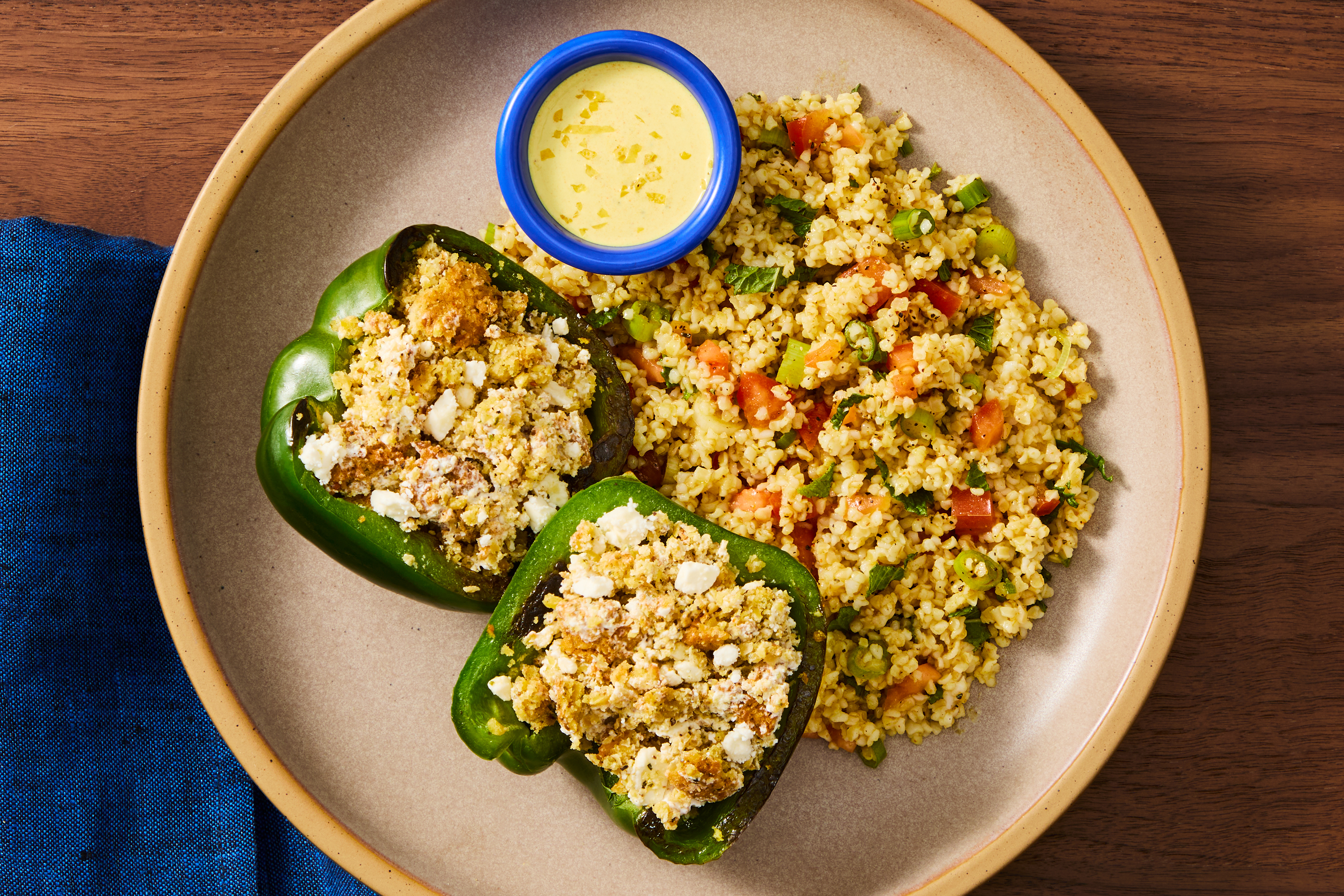 Falafel-Feta Stuffed Peppers