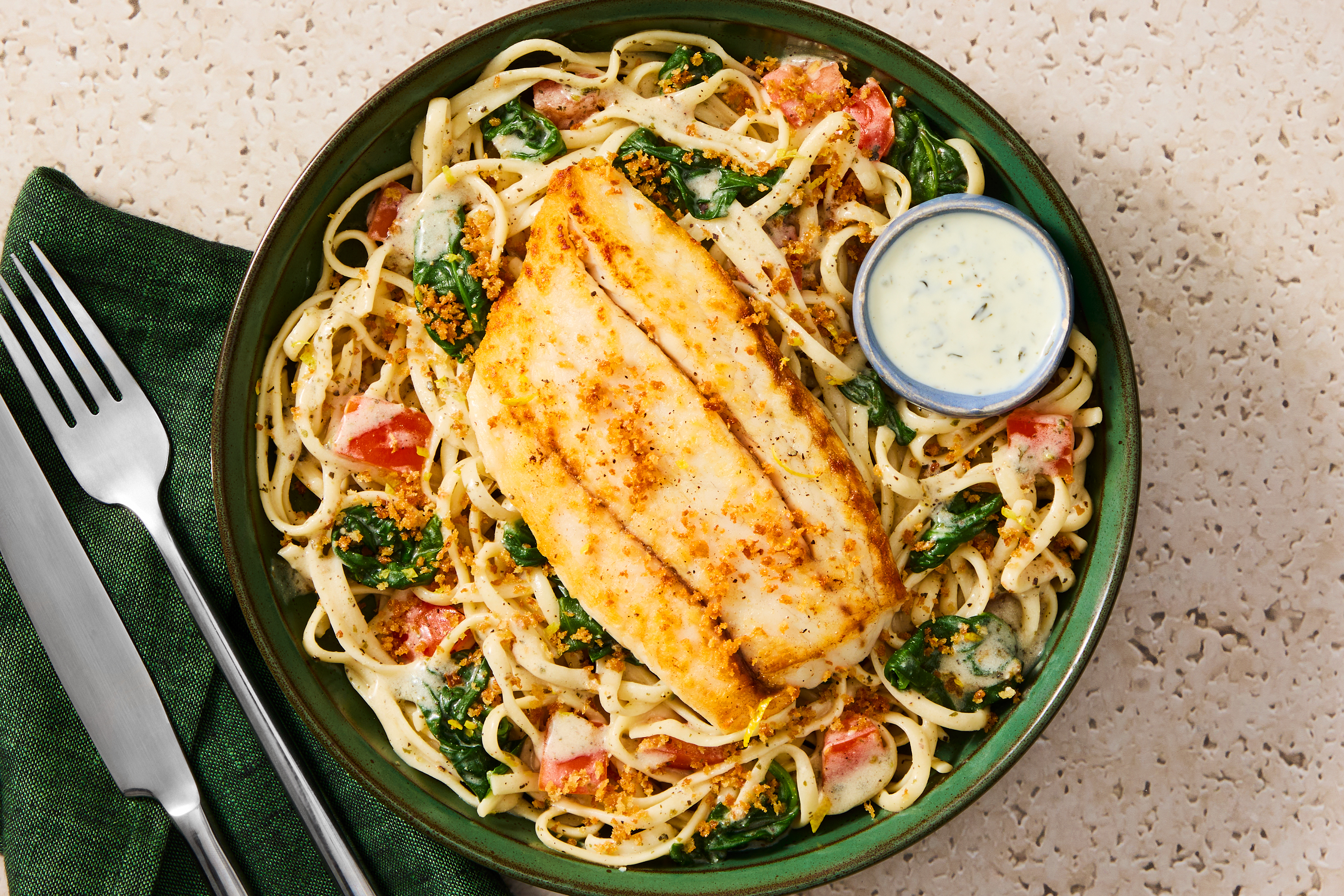 Lemon-Basil Salmon with Zesty Panko