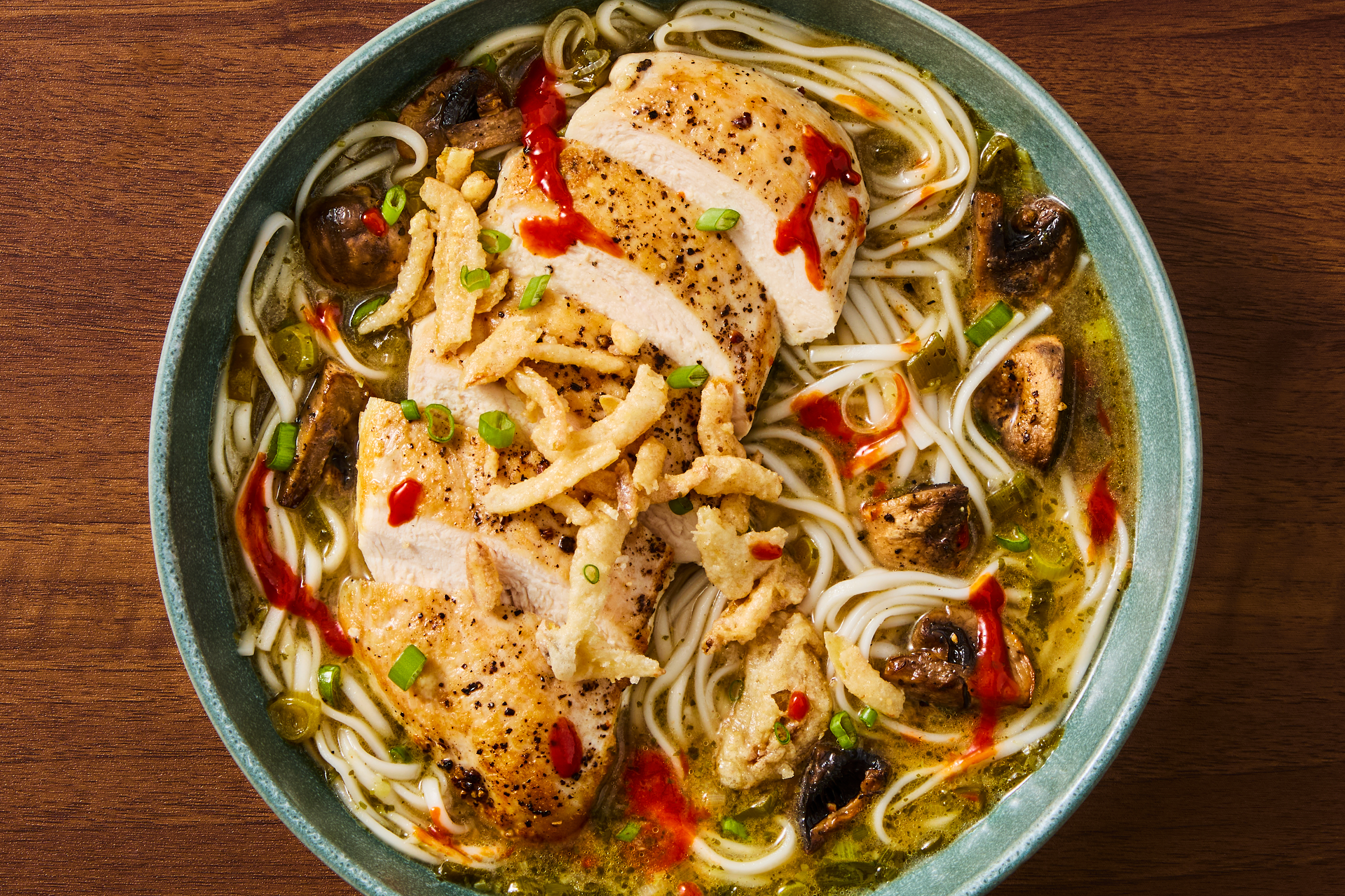 Chicken & Mushroom Ramen in Dashi Broth
