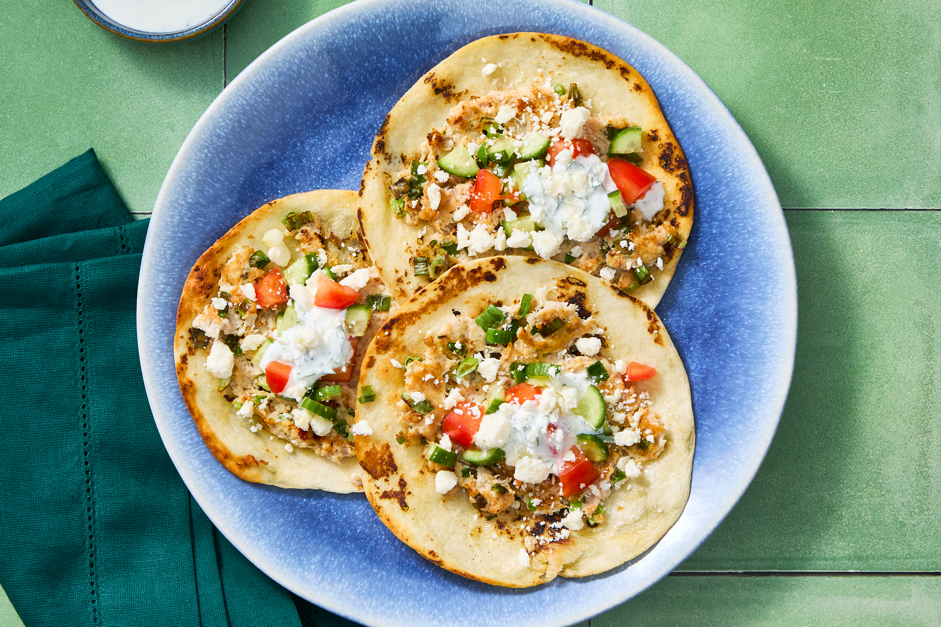 Chicken Gyro–Inspired Smash Tacos