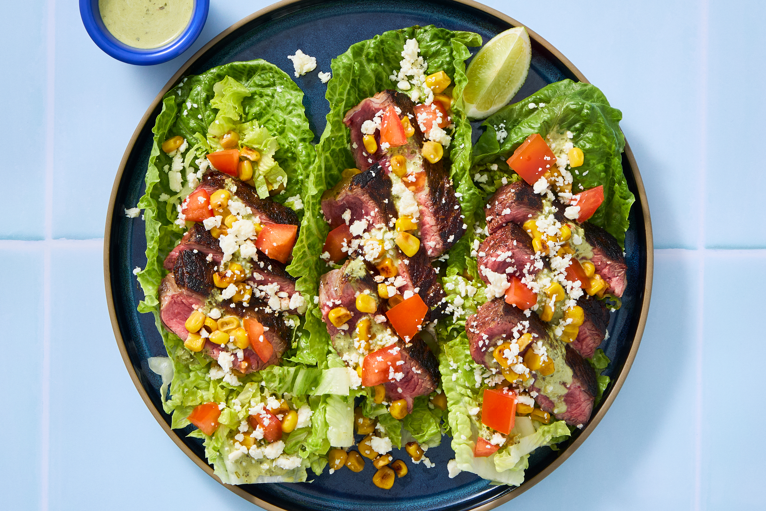 Cuban-Spiced Steak & Corn Lettuce Wraps