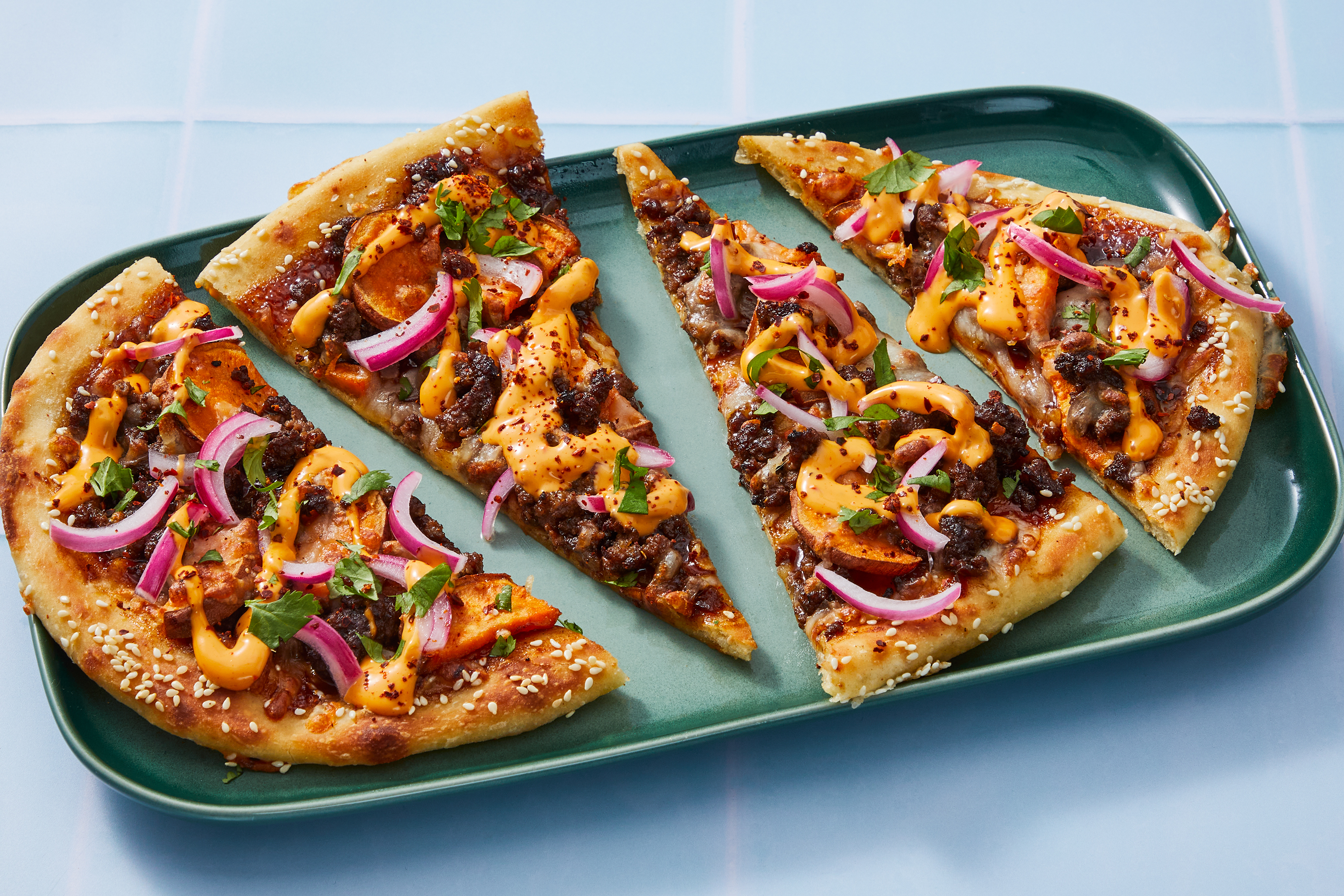 Korean-Style Organic Beef Bulgogi Pizzas