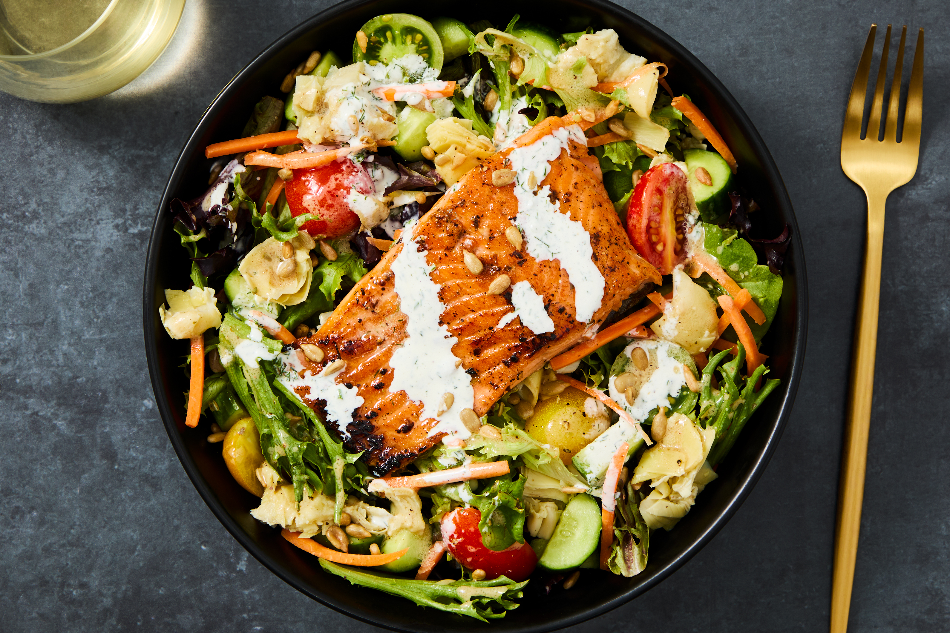 Seared Cod over Garden Salad