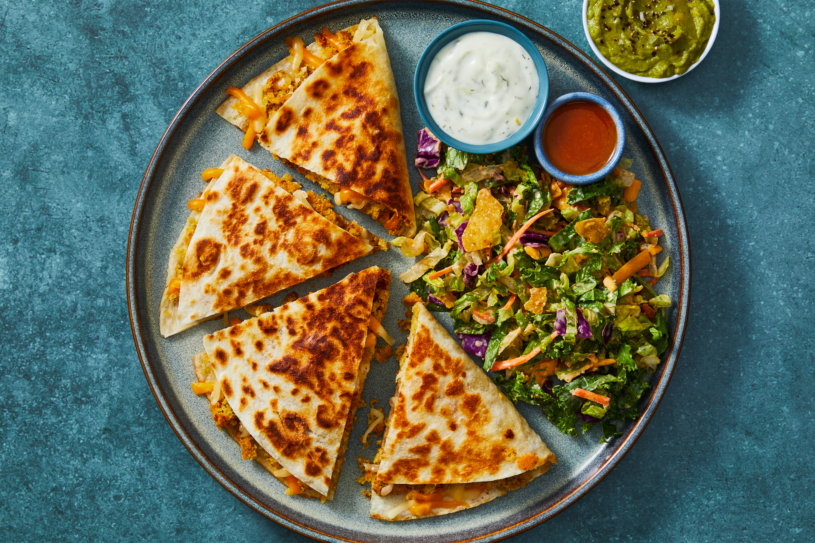Low-Lift Falafel Quesadillas & Southwest Salad