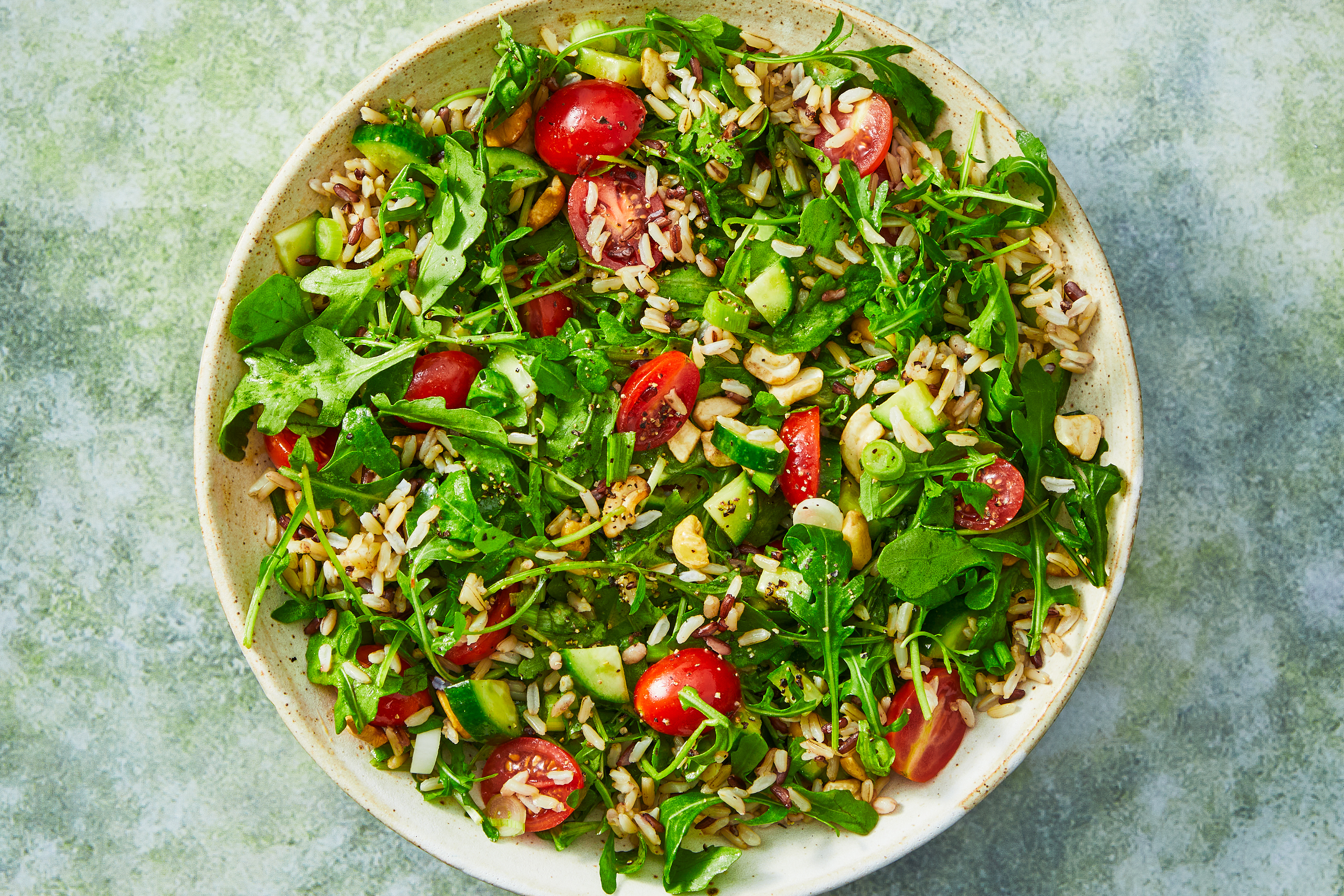 Warm Vegan Arugula & Grain Bowls